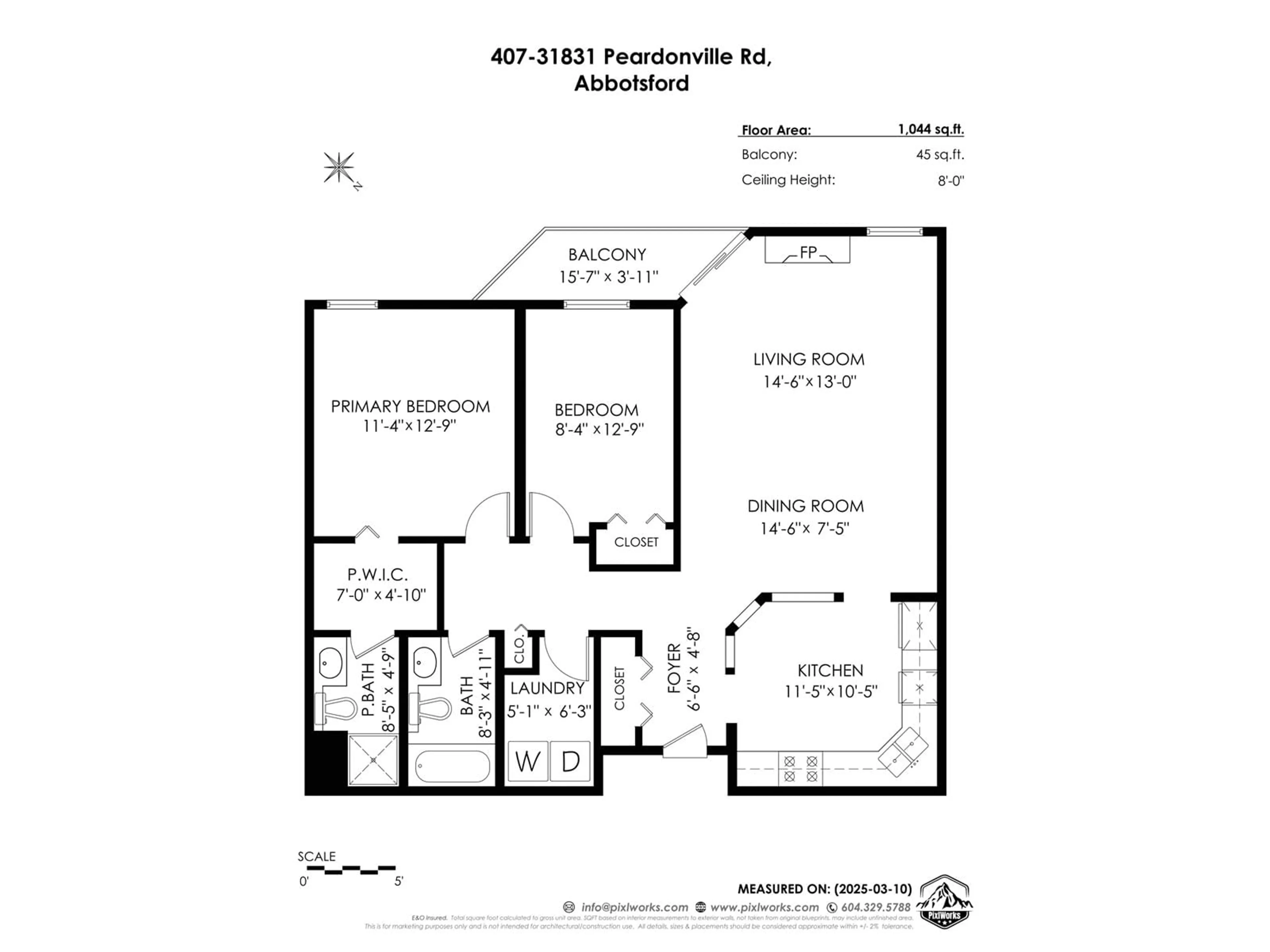 Floor plan for 407 31831 PEARDONVILLE ROAD, Abbotsford British Columbia V2T1L5