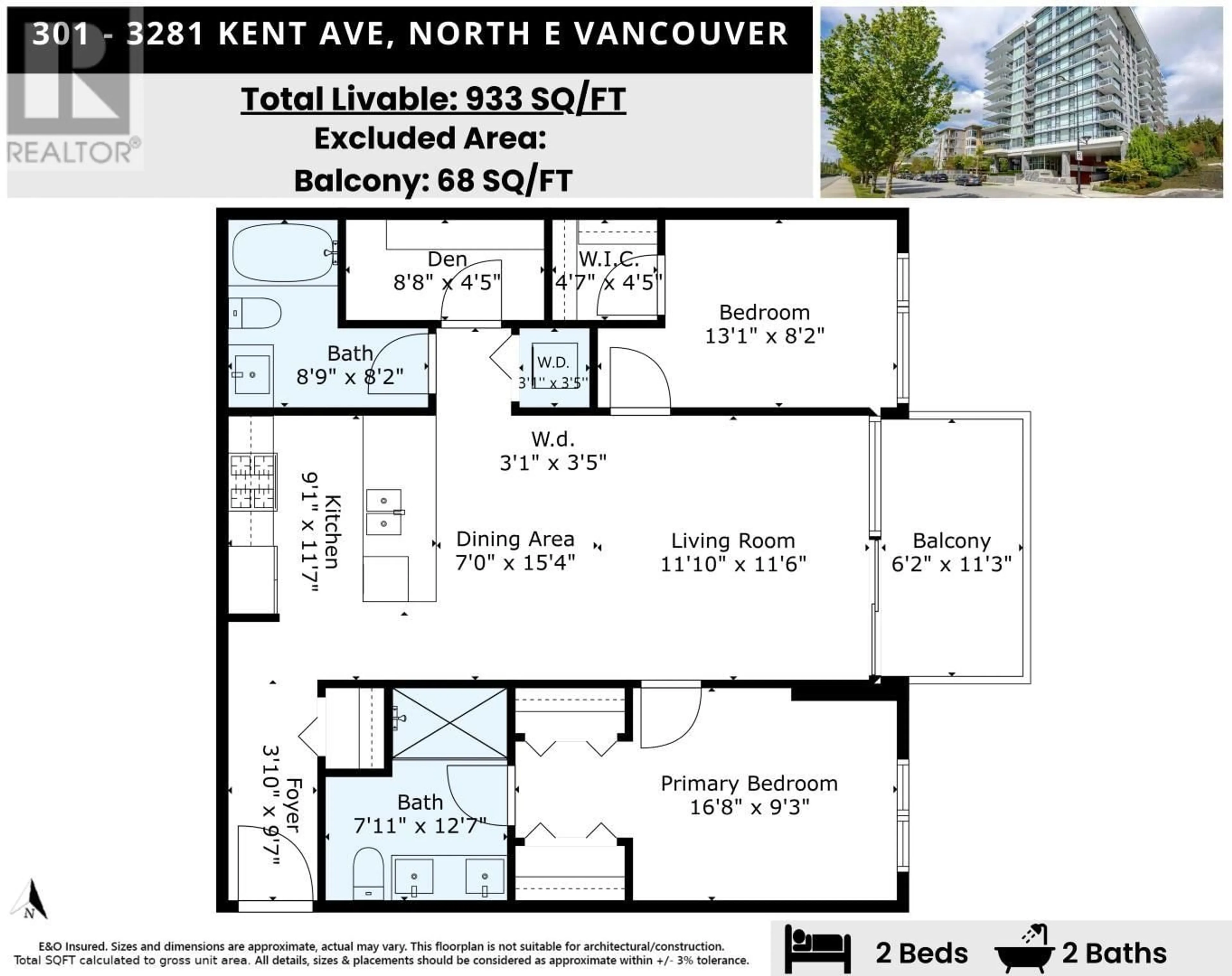 Floor plan for 301 3281 E KENT AVENUE NORTH, Vancouver British Columbia V5S0C4