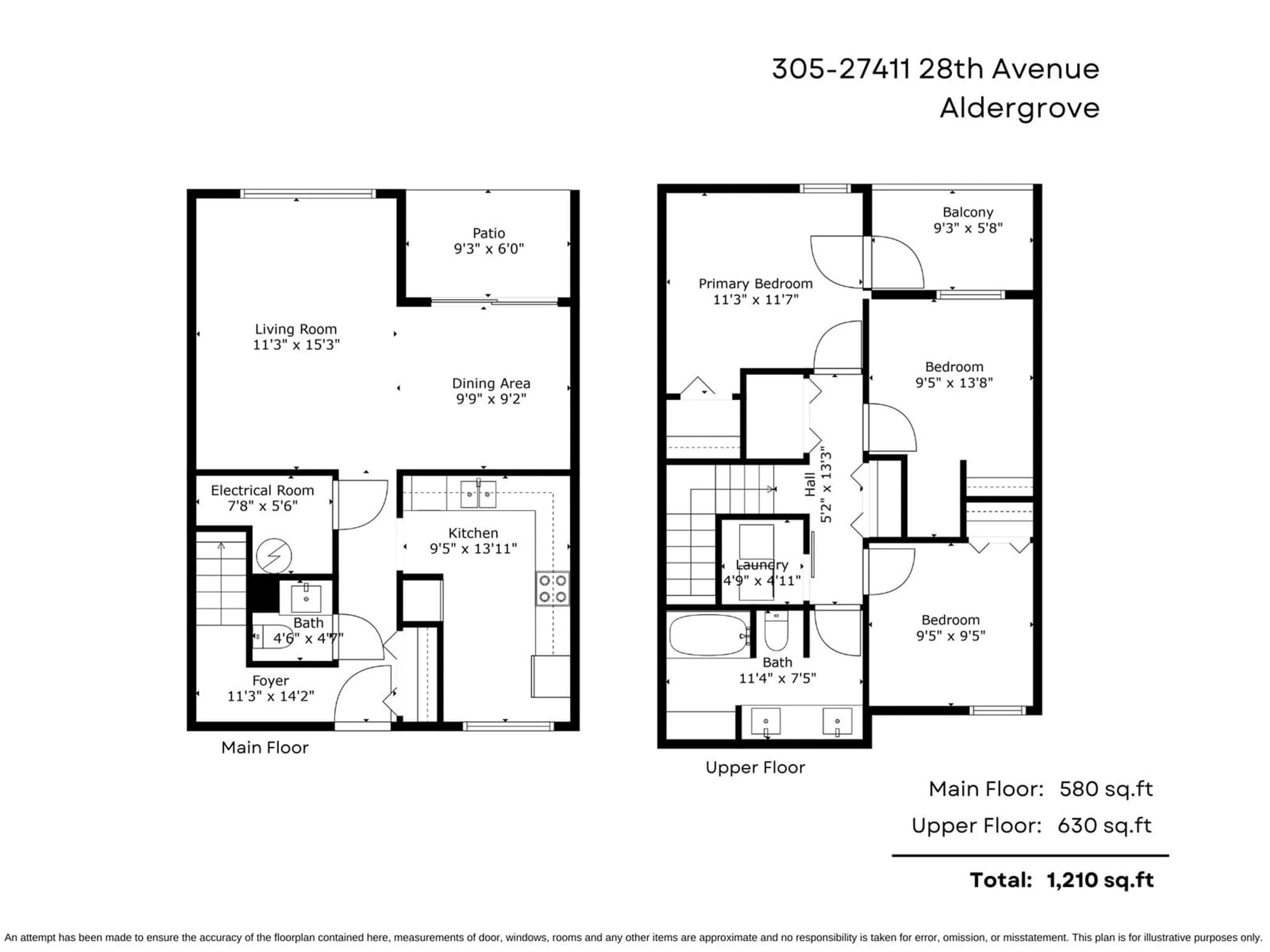 Floor plan for 305 - 27411 28, Langley British Columbia V4W3V2