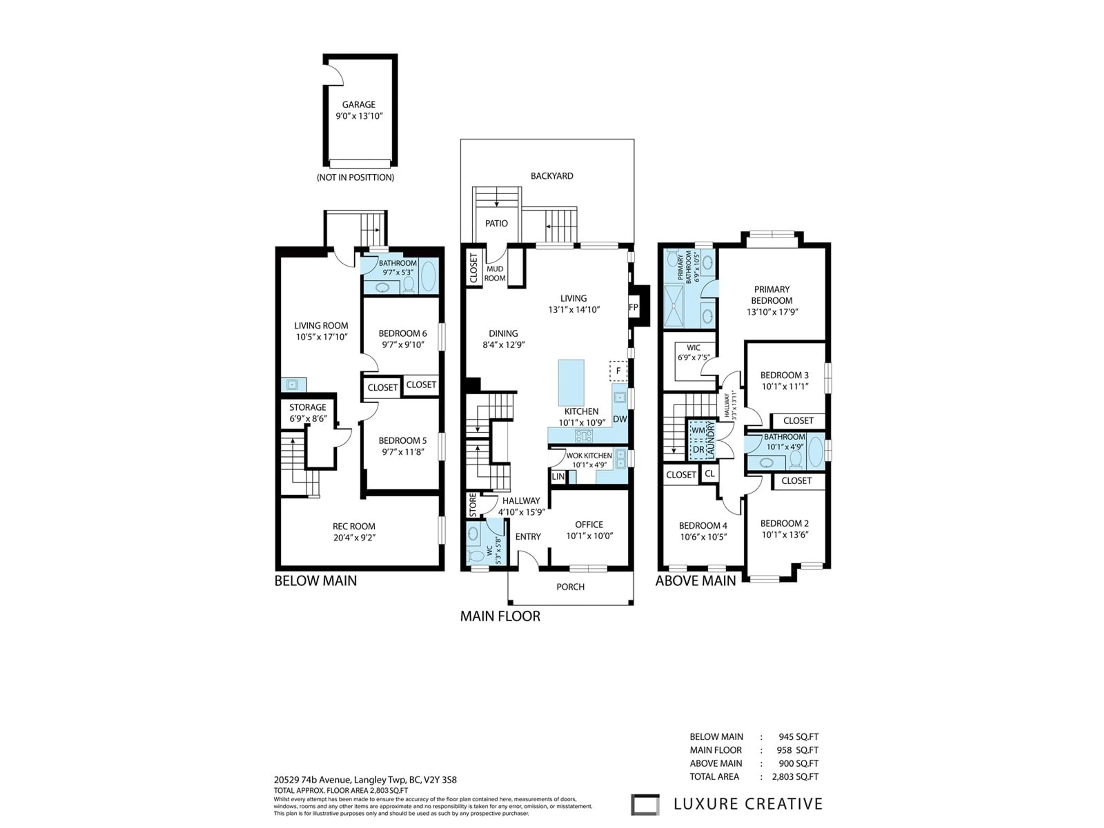 Floor plan for 20529 74B AVE, Langley British Columbia V2Y1V5