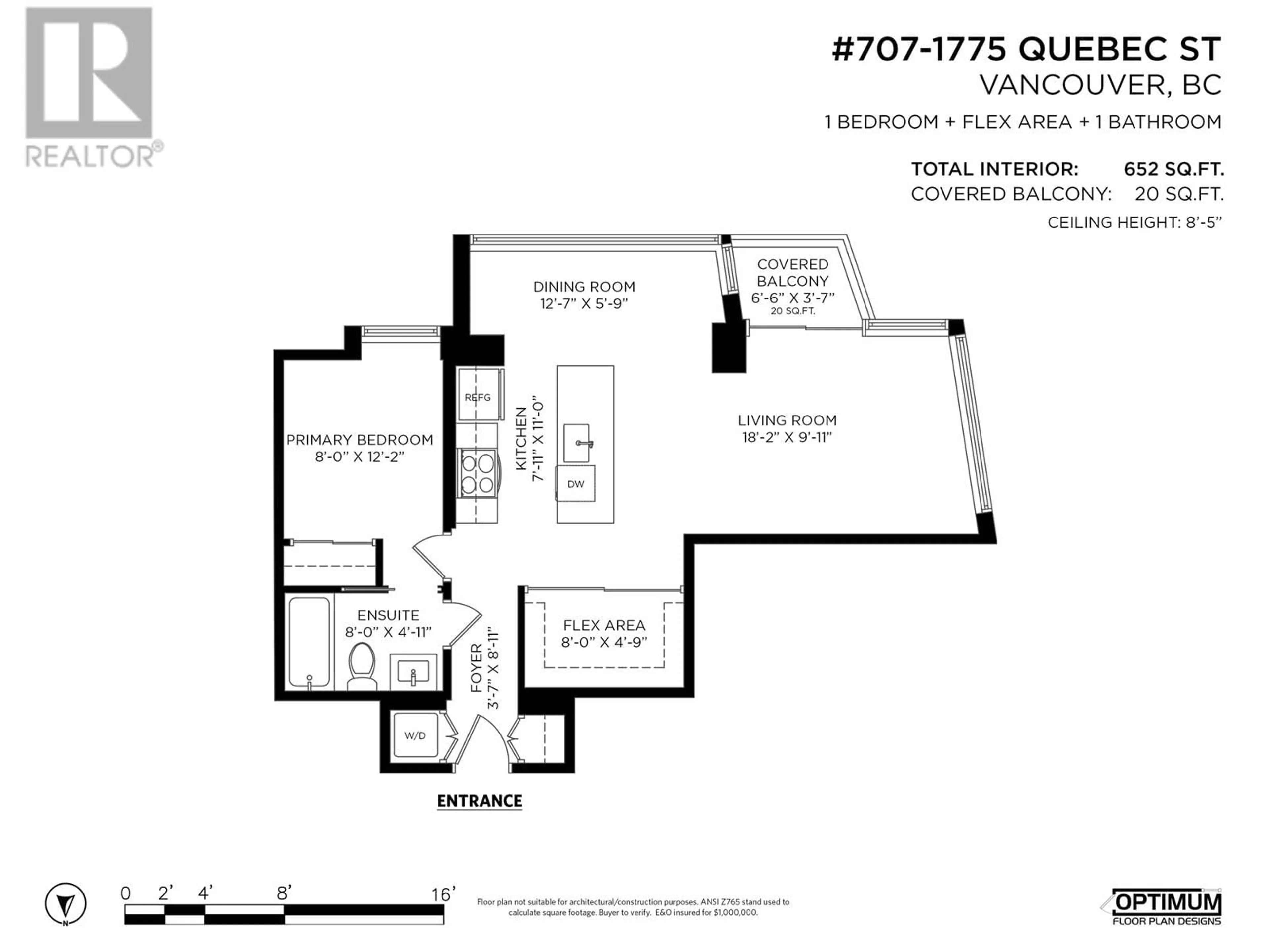 Floor plan for 707 1775 QUEBEC STREET, Vancouver British Columbia V5T0E3