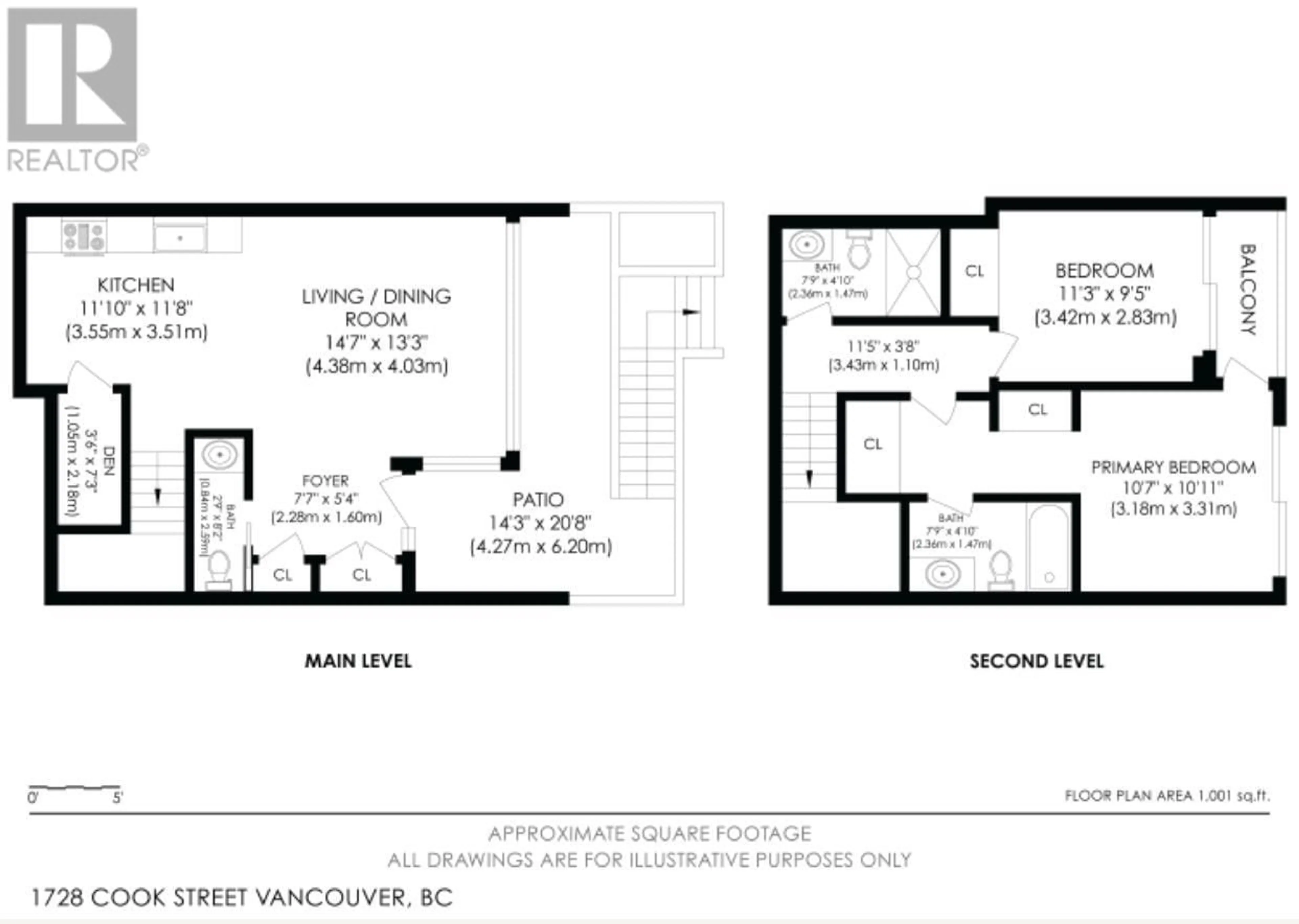 Floor plan for 1728 COOK STREET, Vancouver British Columbia V5Y0N3