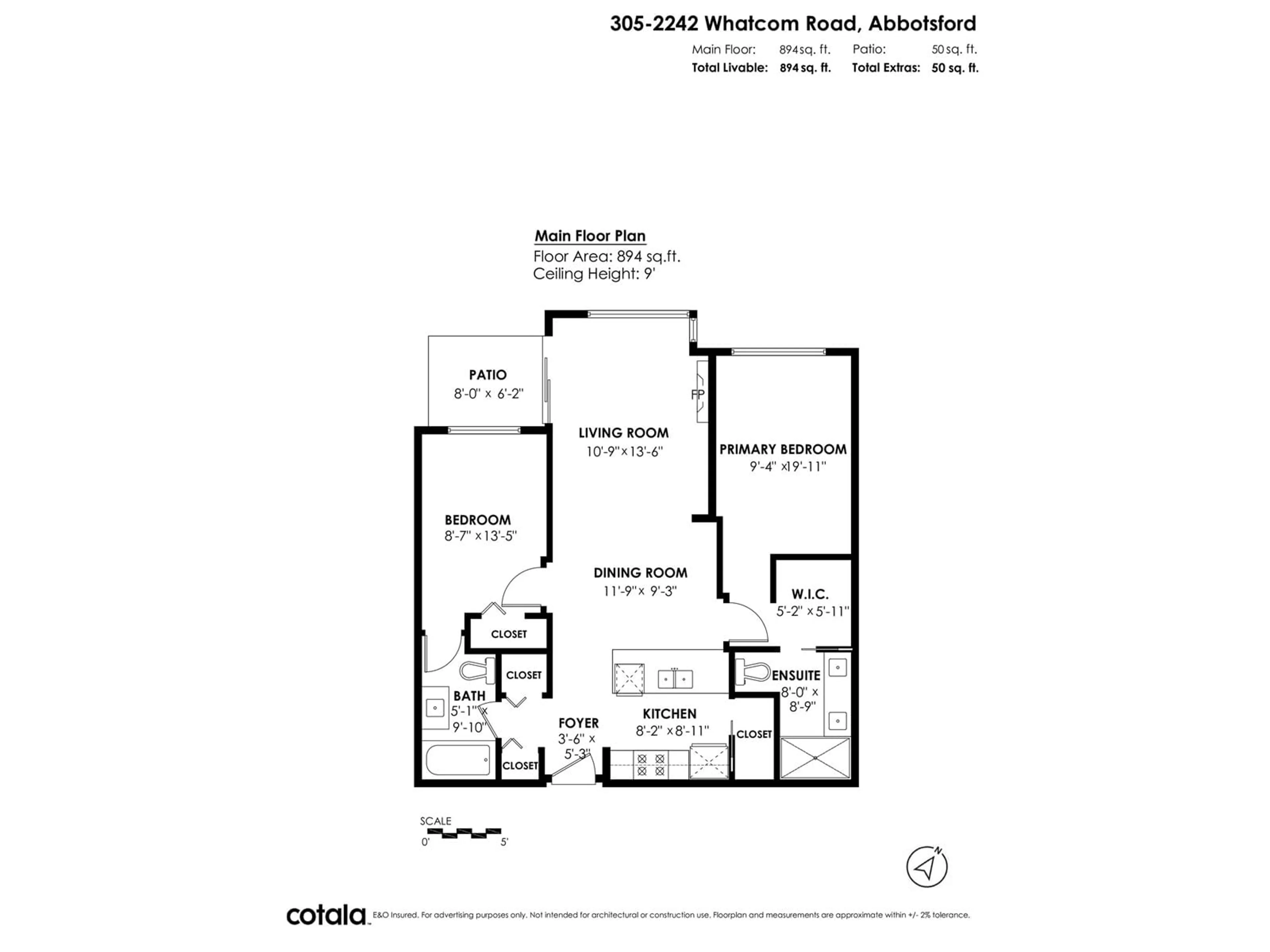 Floor plan for 305 - 2242 WHATCOM, Abbotsford British Columbia V3G0G3