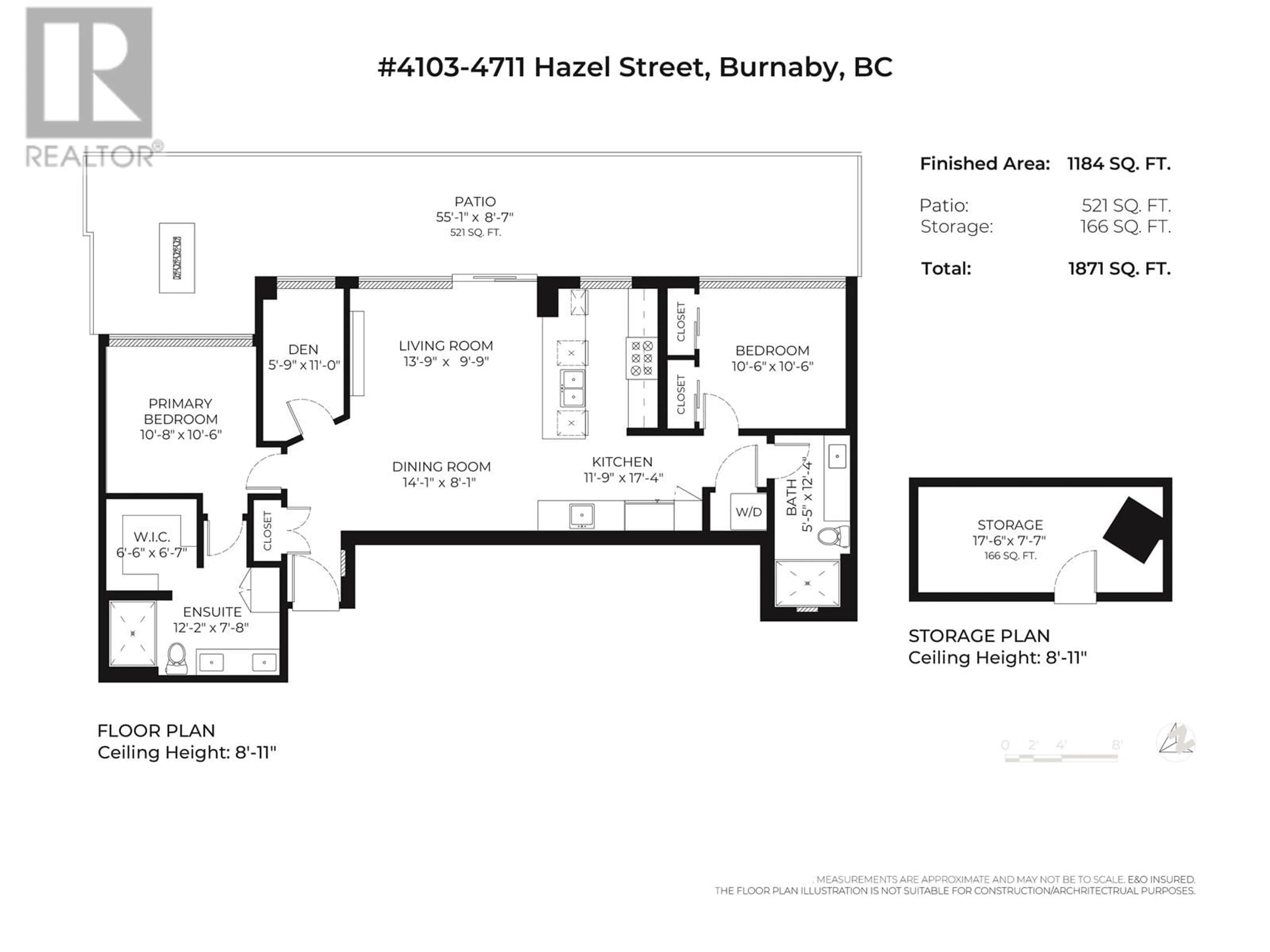 Floor plan for 4103 4711 HAZEL STREET, Burnaby British Columbia V5H0J9