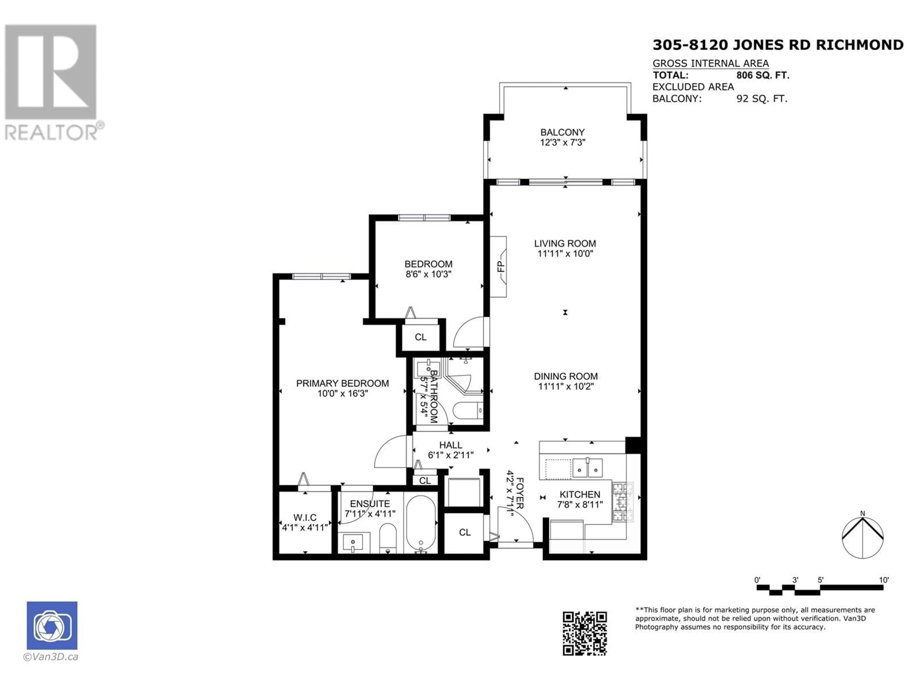 Floor plan for 305 - 8120 JONES ROAD, Richmond British Columbia V6Y4K7