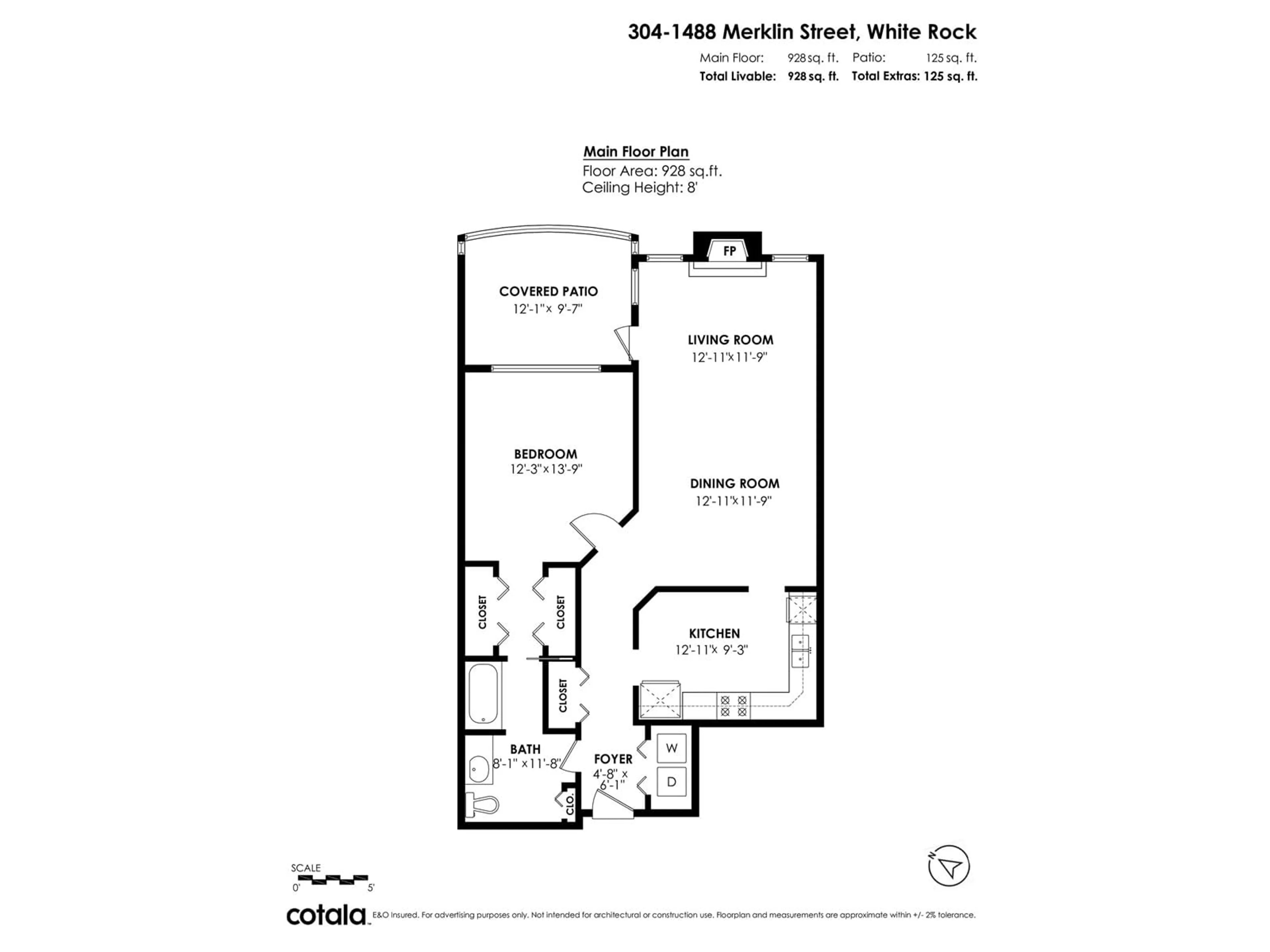 Floor plan for 304 - 1488 MERKLIN, White Rock British Columbia V4B4C3