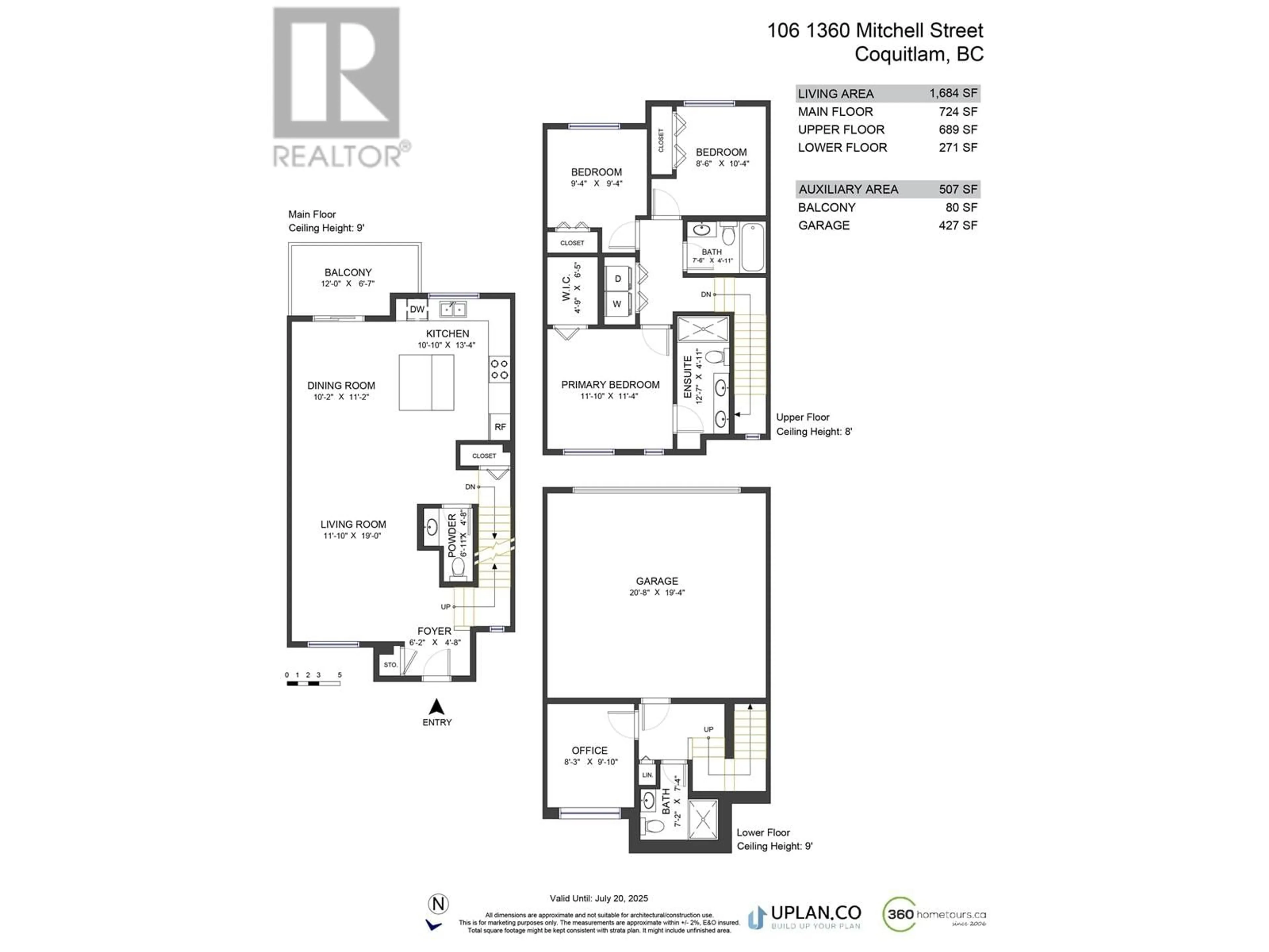 Floor plan for 106 1360 MITCHELL STREET, Coquitlam British Columbia V3E0T7