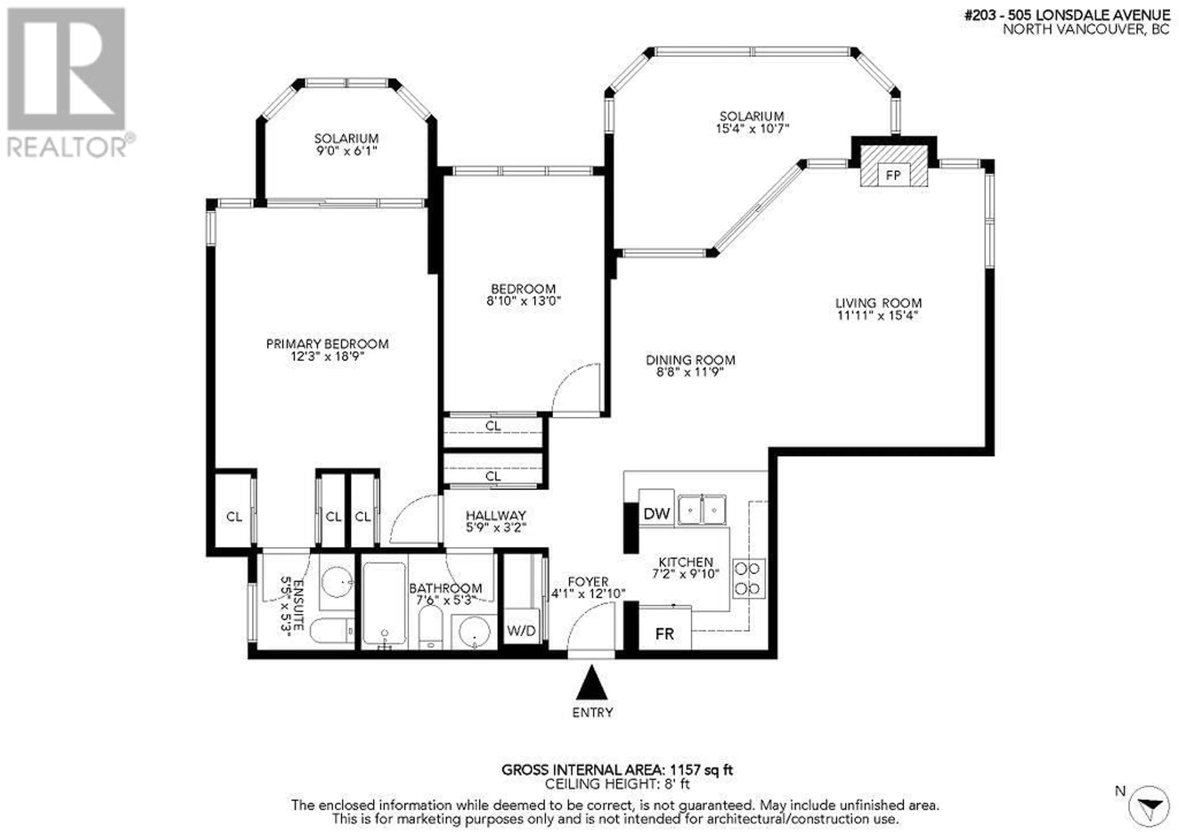 Floor plan for 203 505 LONSDALE AVENUE, North Vancouver British Columbia V7M2G6