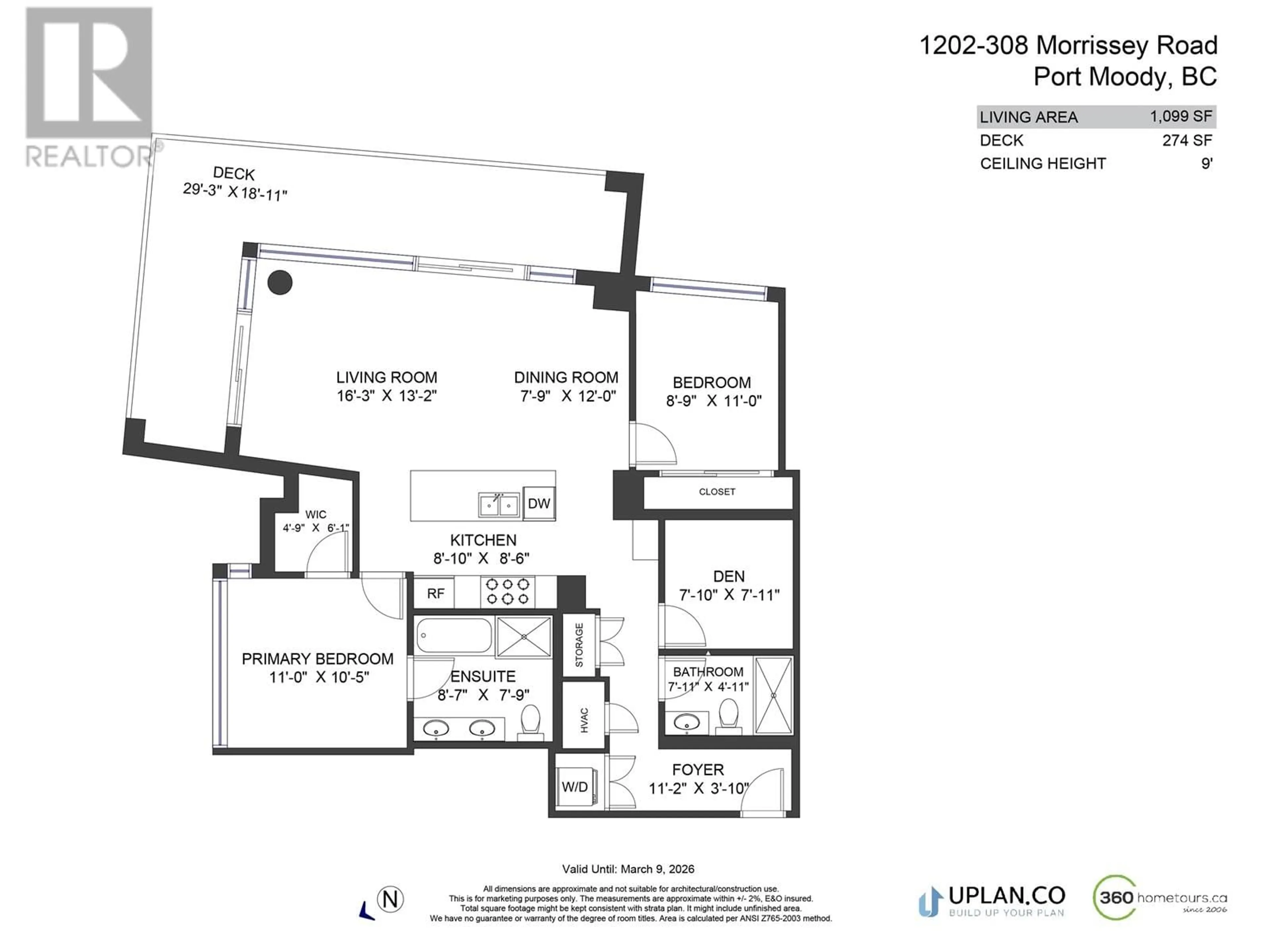 Floor plan for 1202 - 308 MORRISSEY ROAD, Port Moody British Columbia V3H0M2