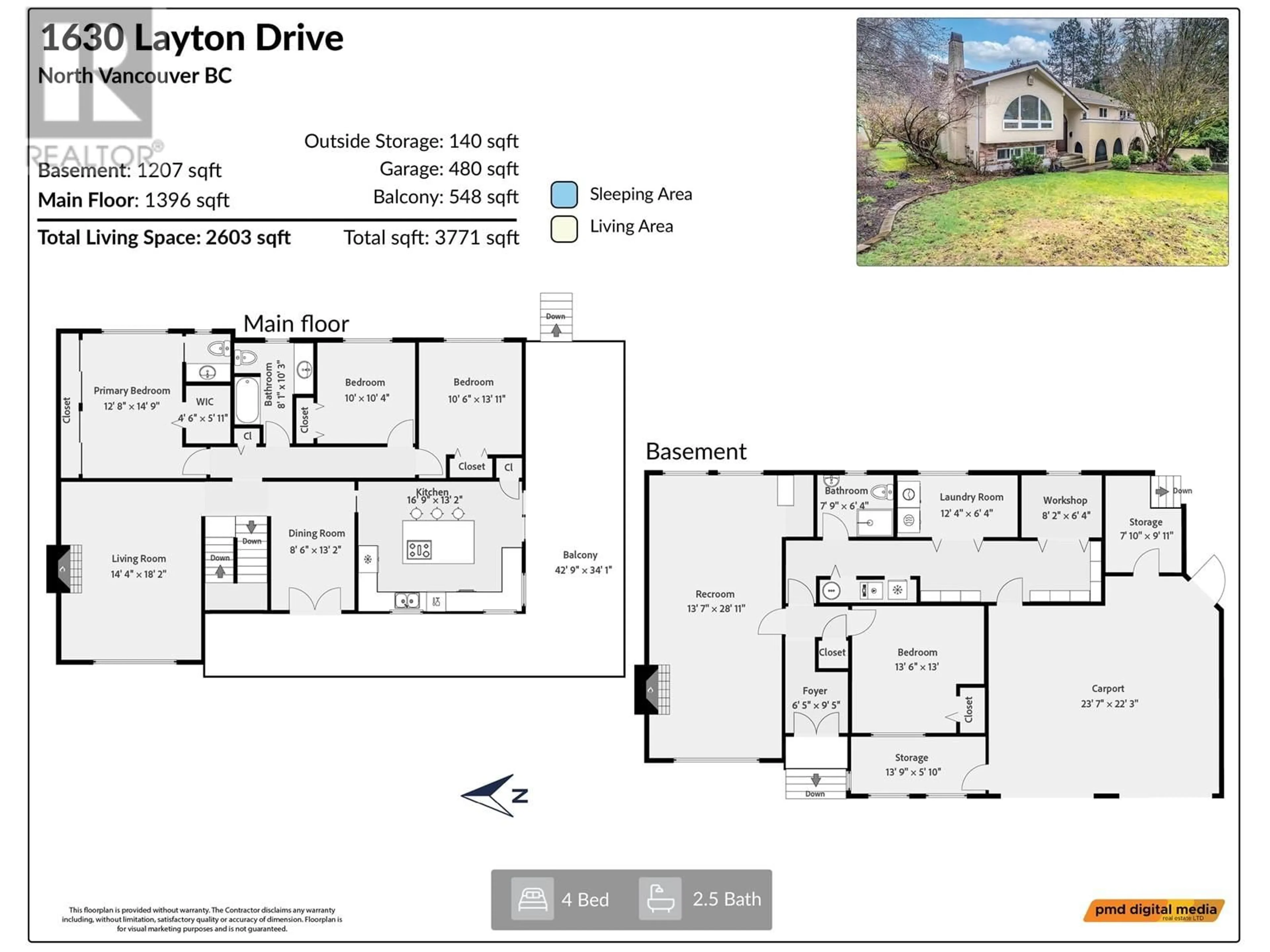 Floor plan for 1630 LAYTON DRIVE, North Vancouver British Columbia V7H1X8