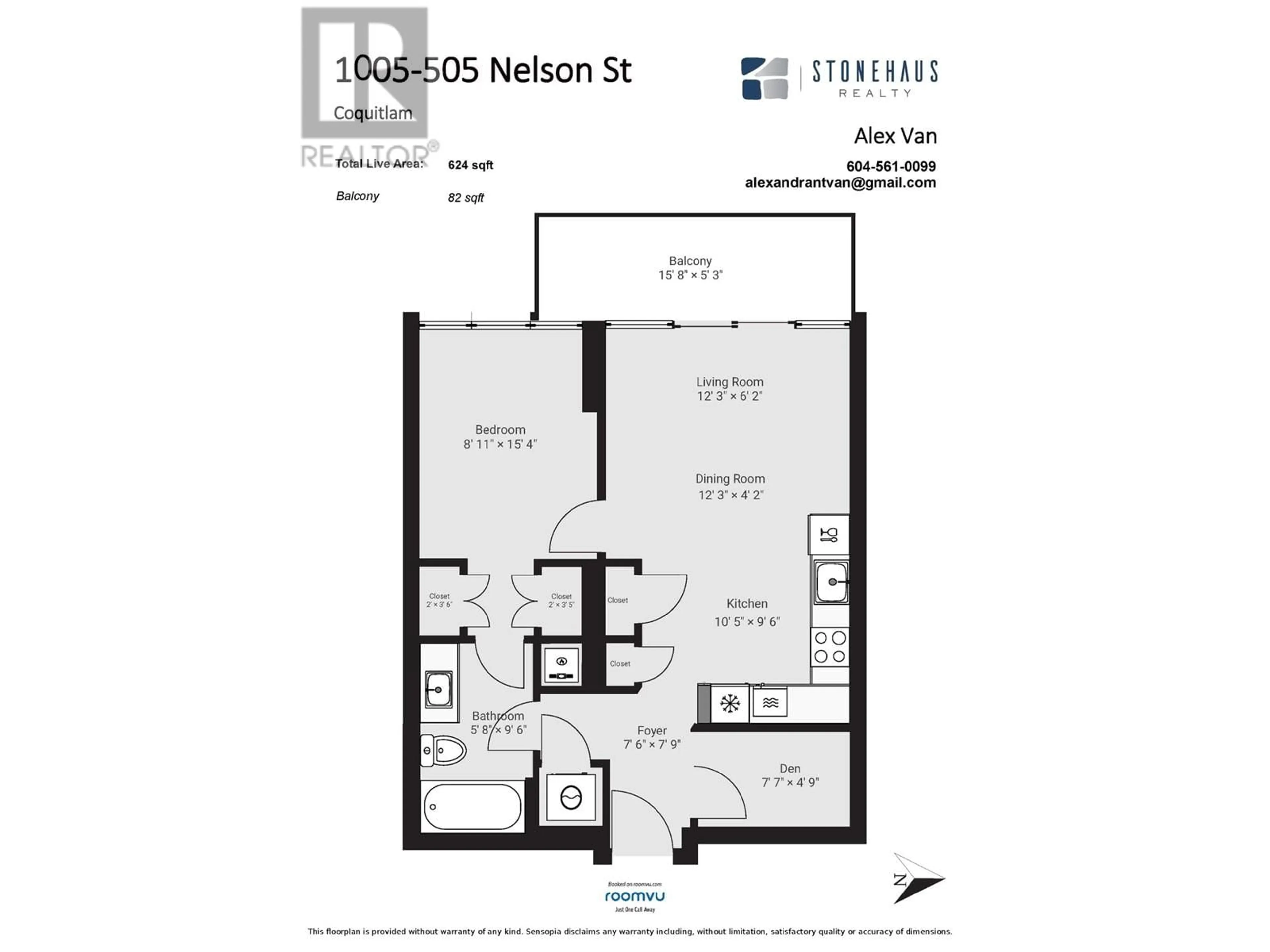 Floor plan for 1005 - 505 NELSON STREET, Coquitlam British Columbia V3J0R5