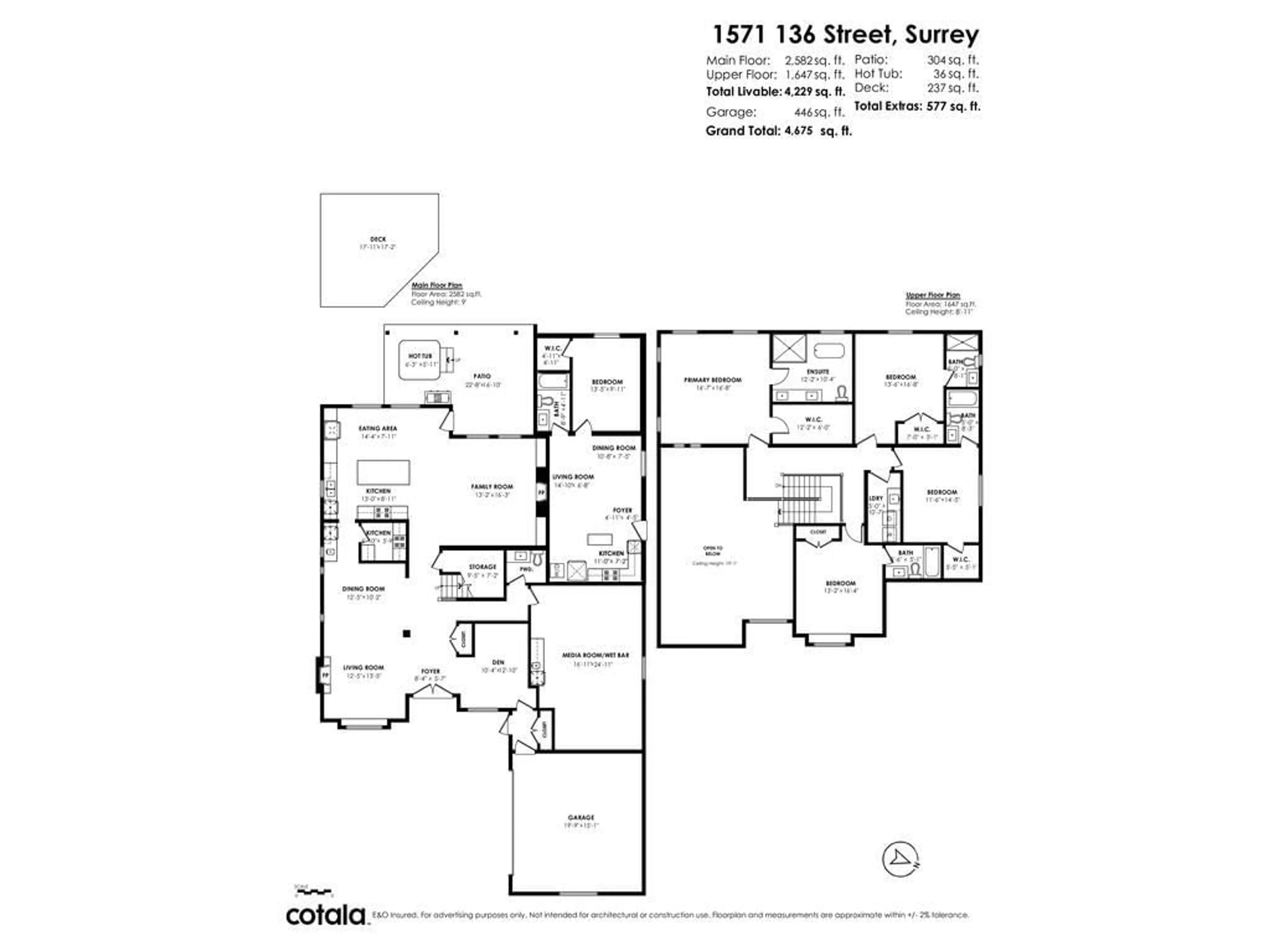 Floor plan for 1571 136, Surrey British Columbia V4A5H3