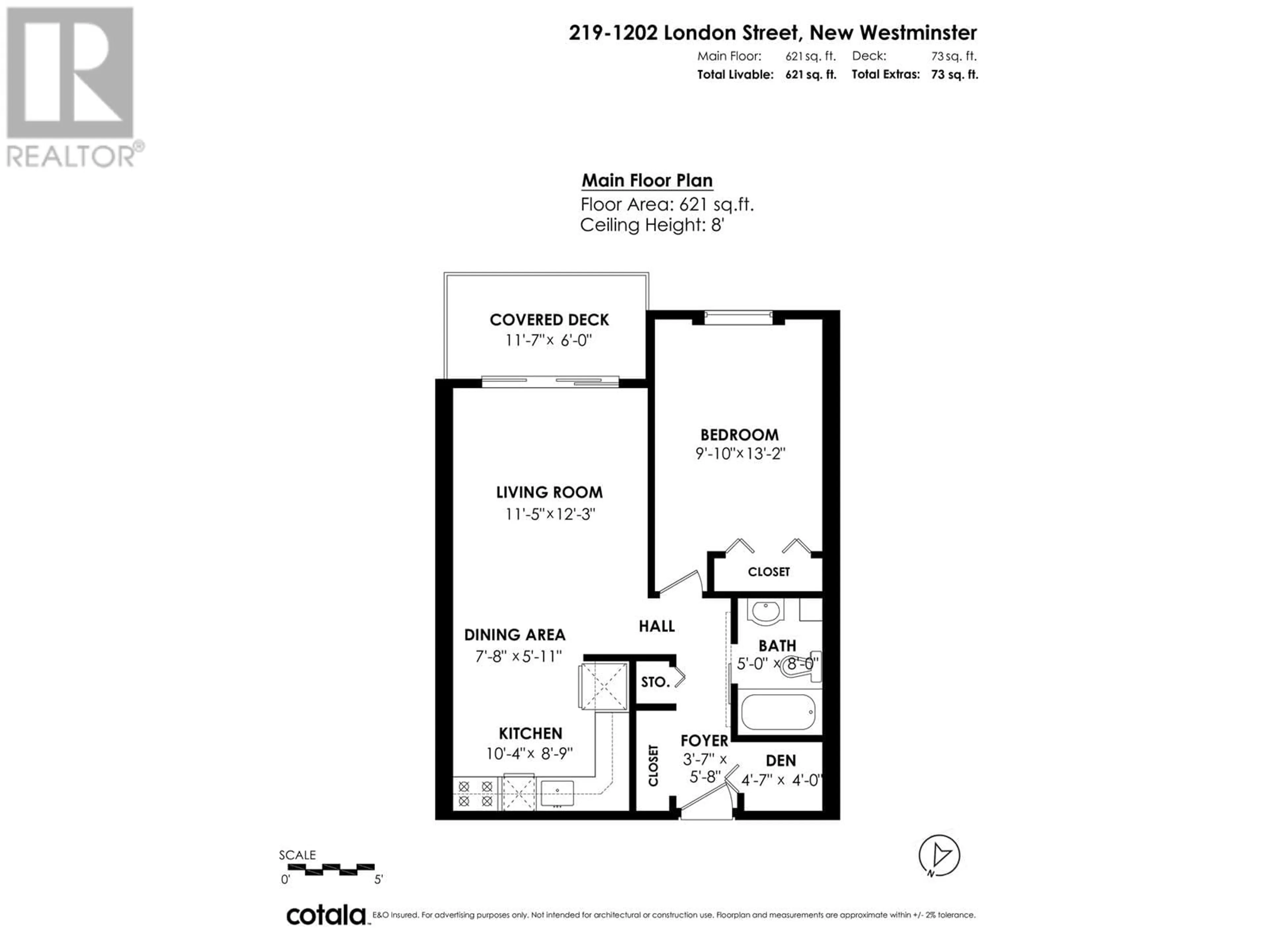Floor plan for 219 - 1202 LONDON STREET, New Westminster British Columbia V3M5Z6