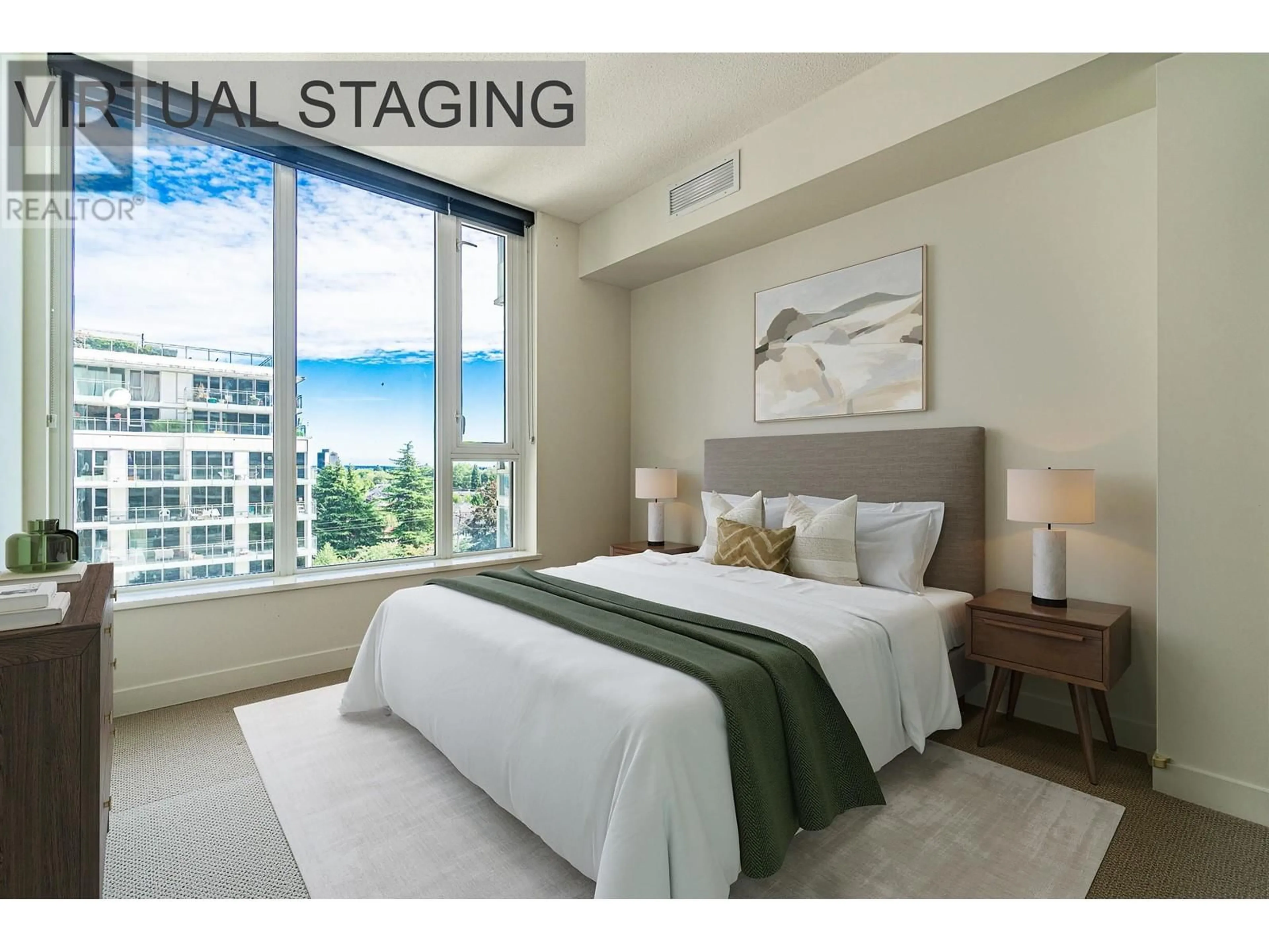 Bedroom with bed, carpet floor for 902 - 8988 PATTERSON ROAD, Richmond British Columbia V6X0R2