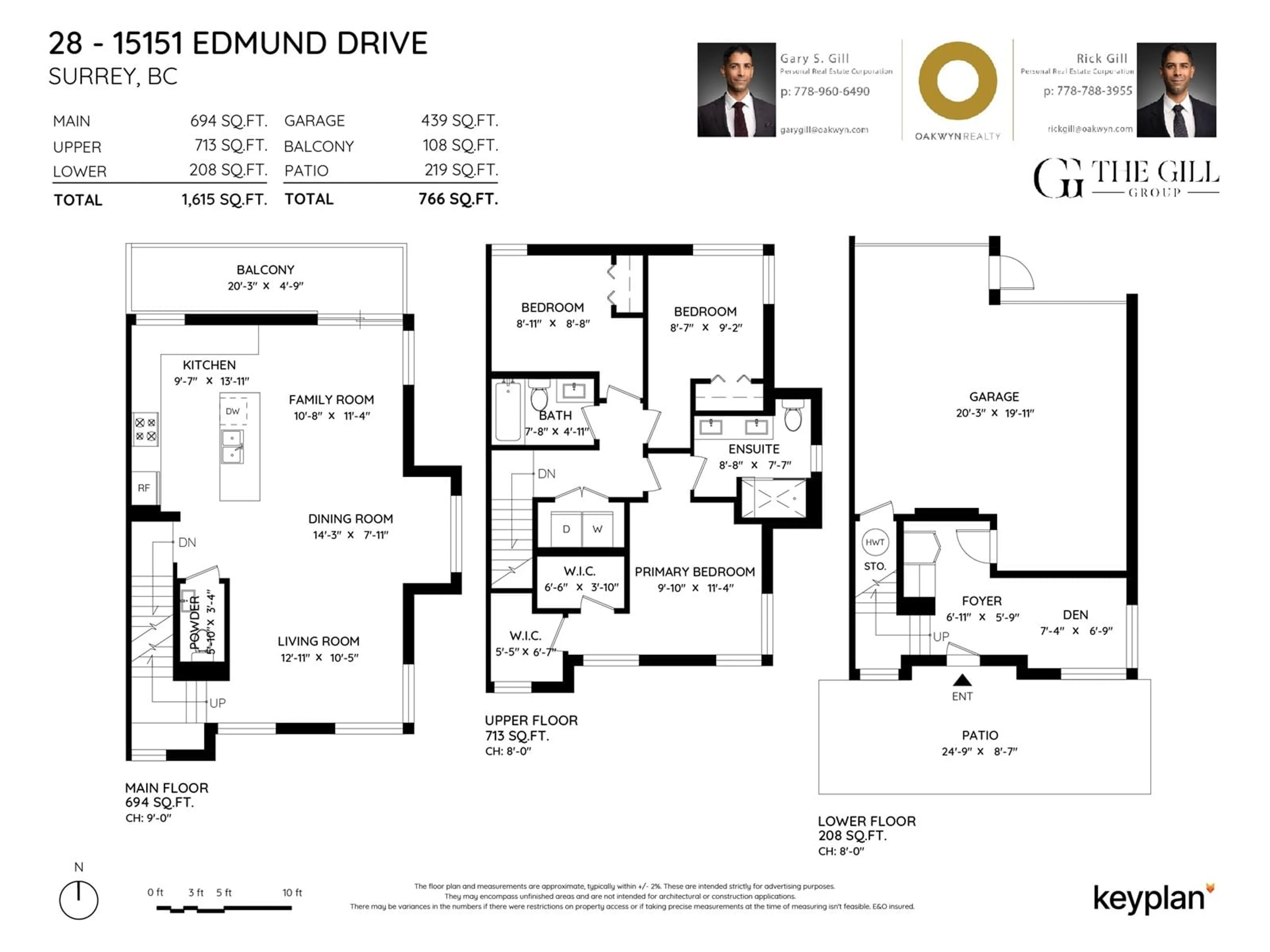 Floor plan for 28 15151 EDMUND DRIVE, Surrey British Columbia V3S0B2