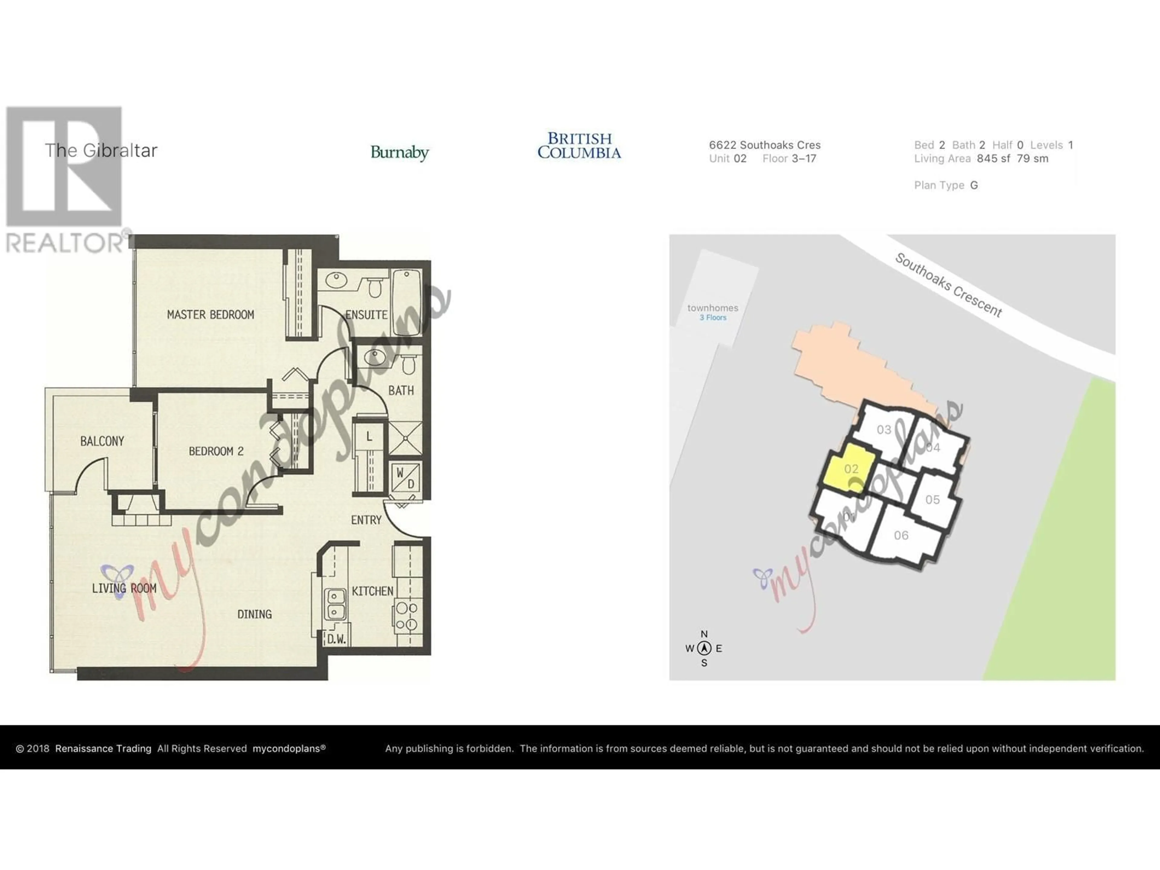 Floor plan for 1302 - 6622 SOUTHOAKS CRESCENT, Burnaby British Columbia V5E4K2