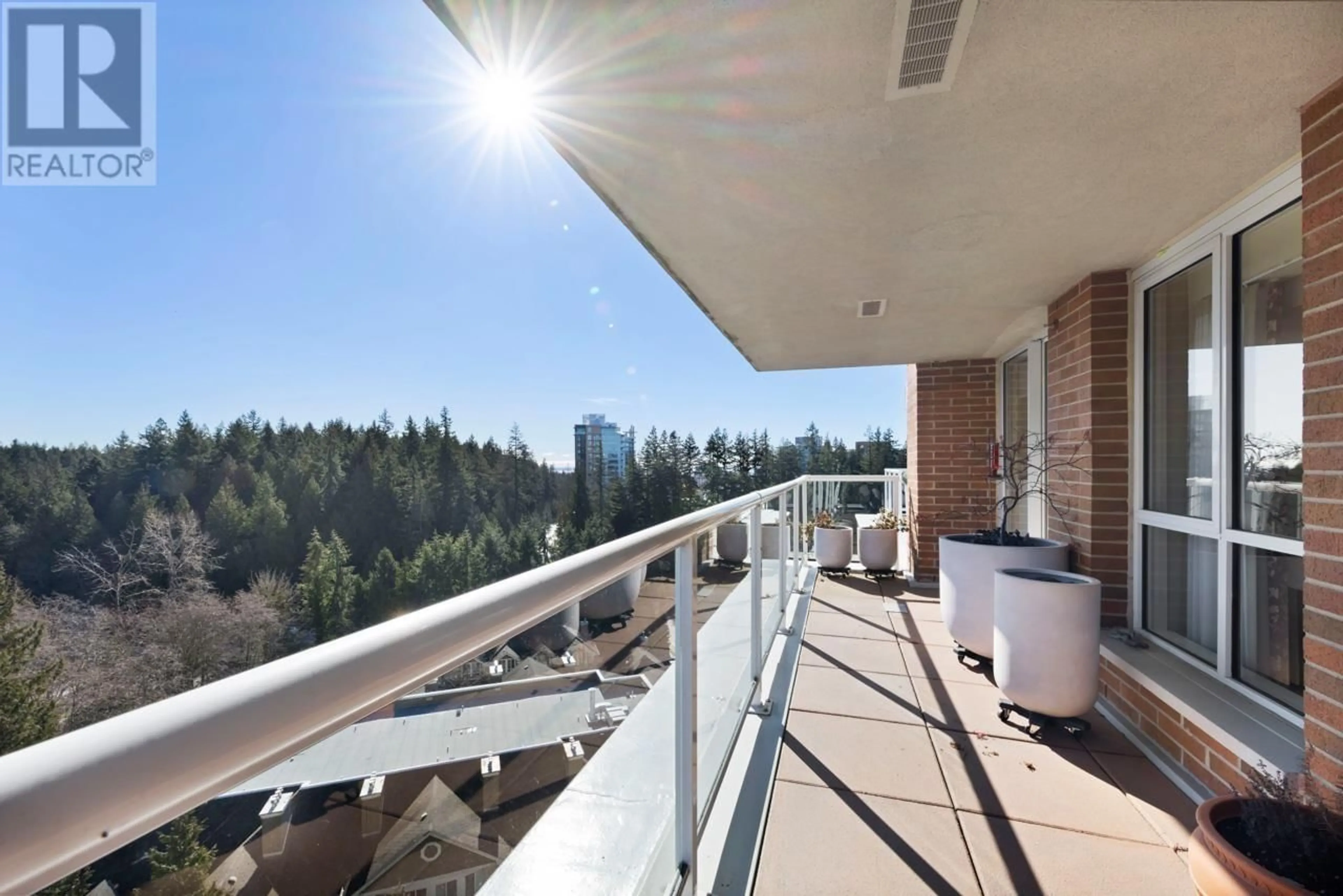 Balcony in the apartment, city buildings view from balcony for 1503 5615 HAMPTON PLACE, Vancouver British Columbia V6T2H1