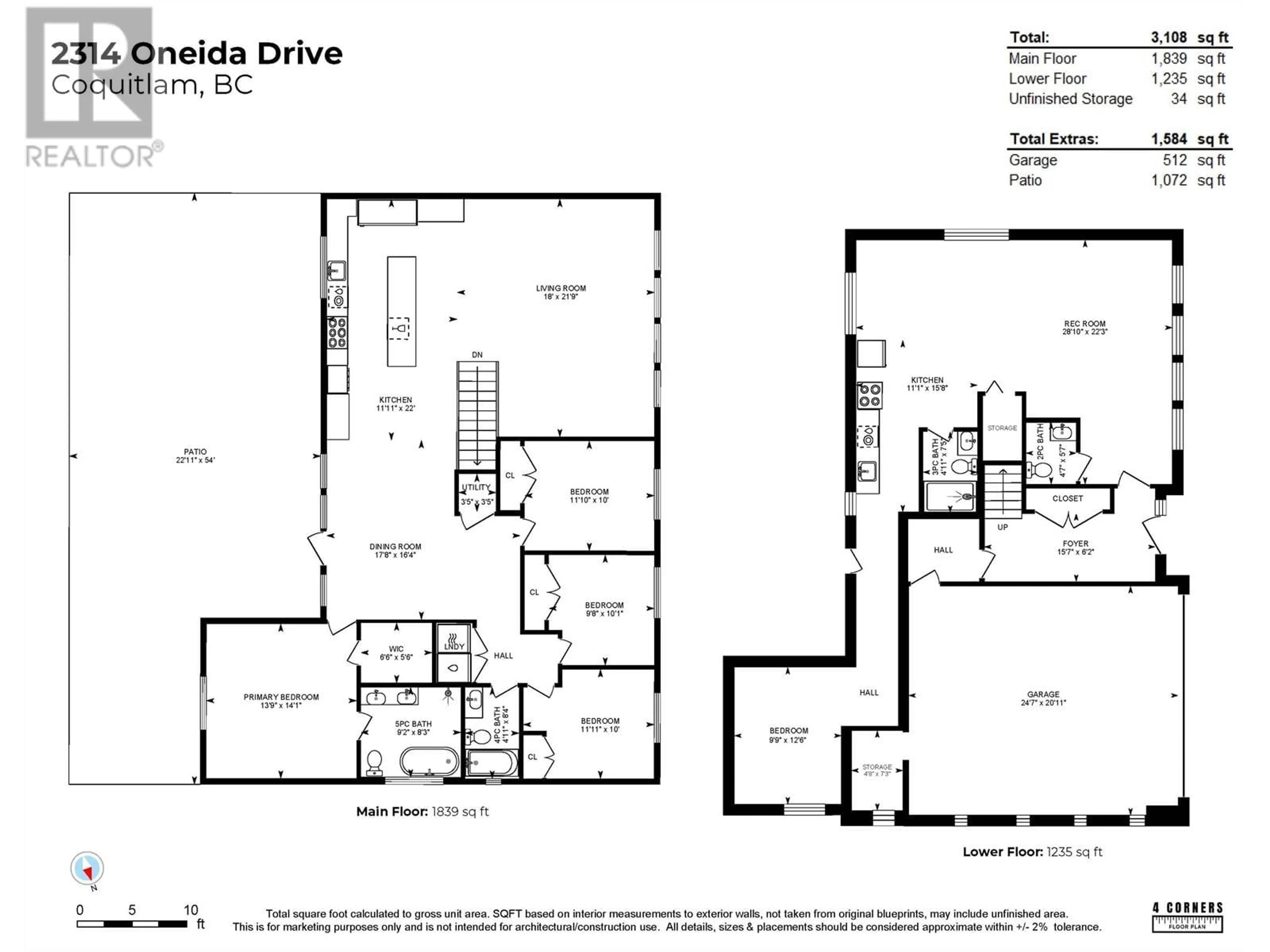 Floor plan for 2314 ONEIDA DRIVE, Coquitlam British Columbia V3J7A8