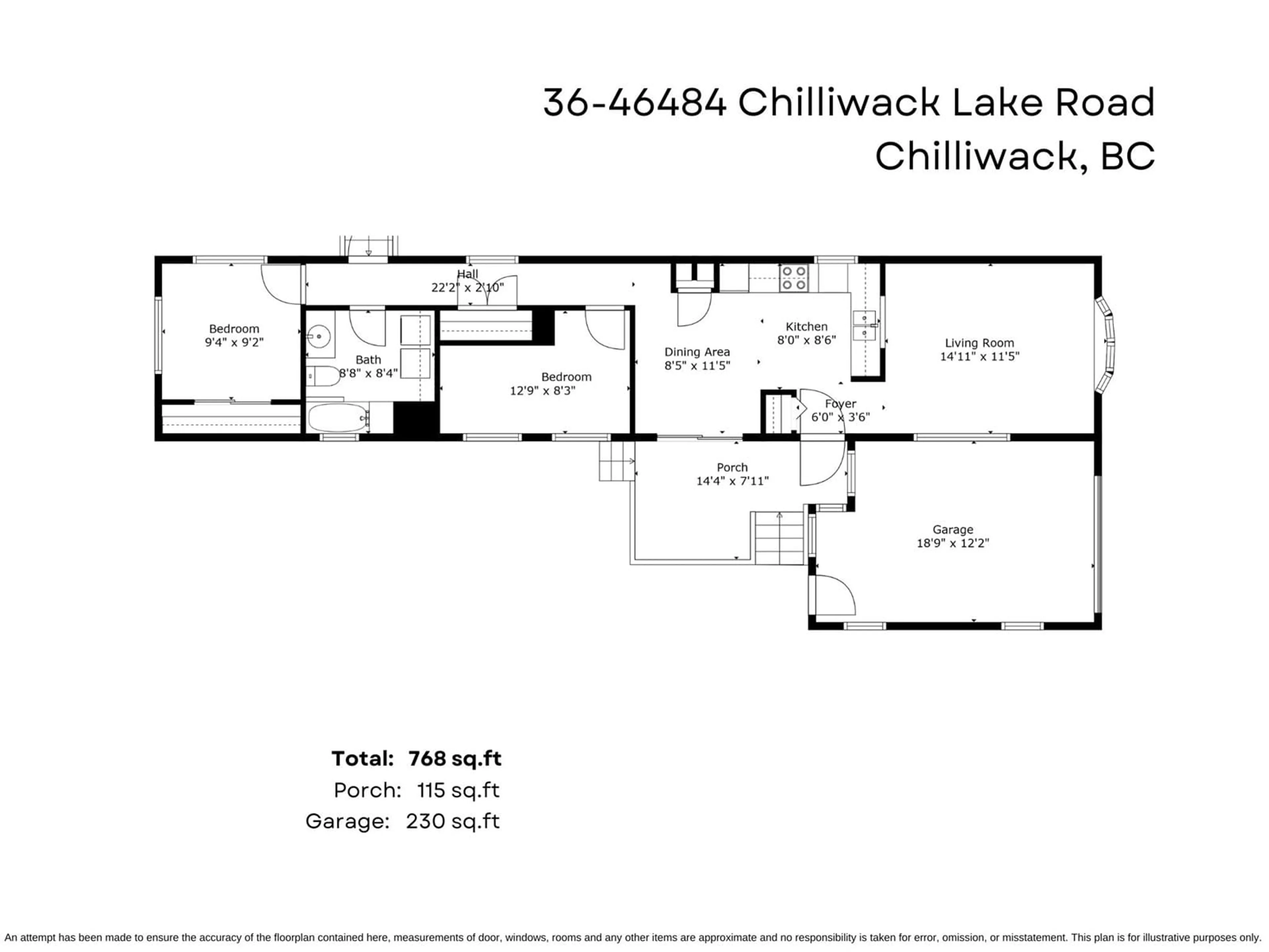 Floor plan for 36 - 46484 CHILLIWACK LAKE ROAD, Chilliwack British Columbia V2R3R8
