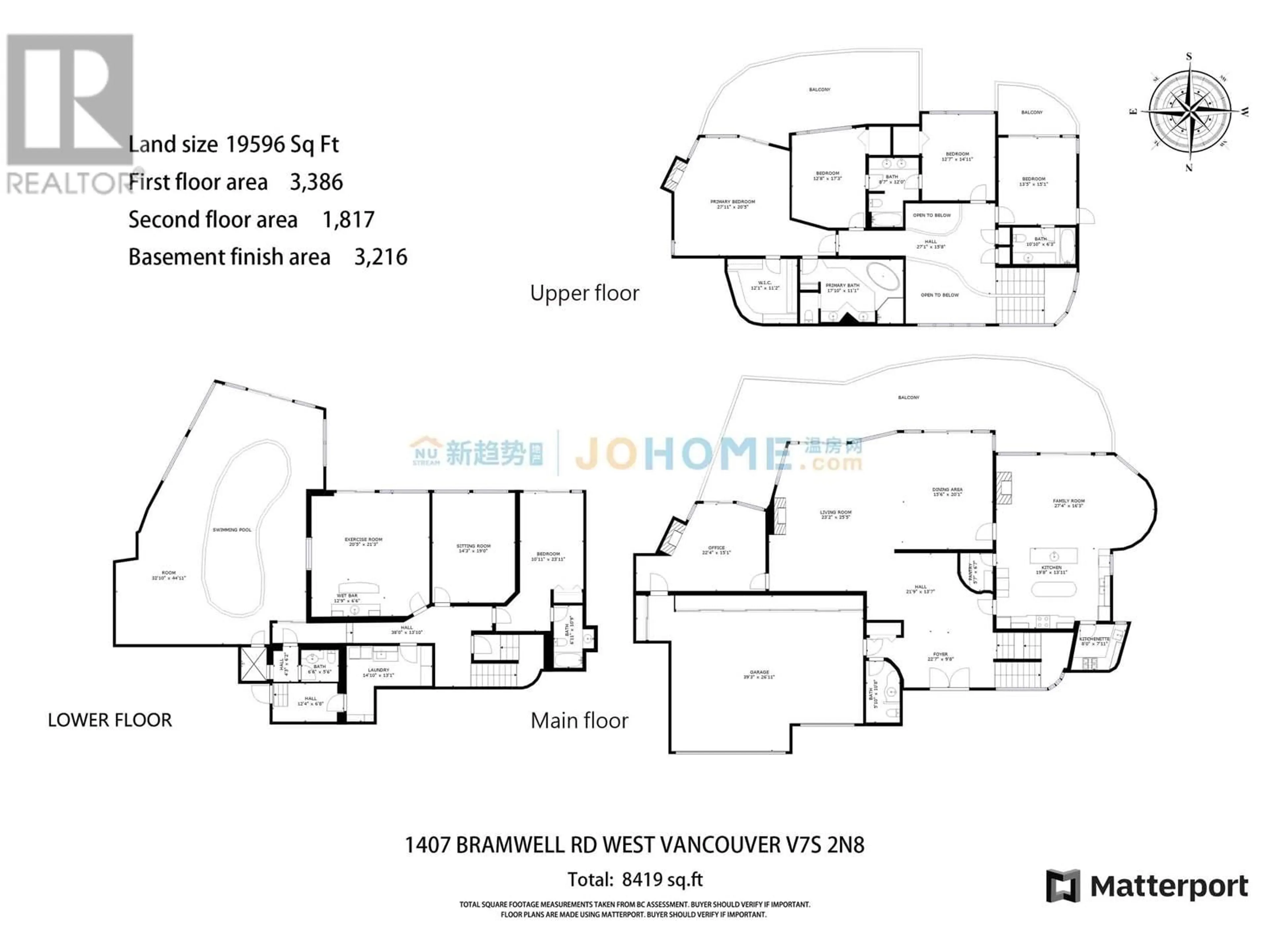 Floor plan for 1407 BRAMWELL ROAD, West Vancouver British Columbia V7S2N8