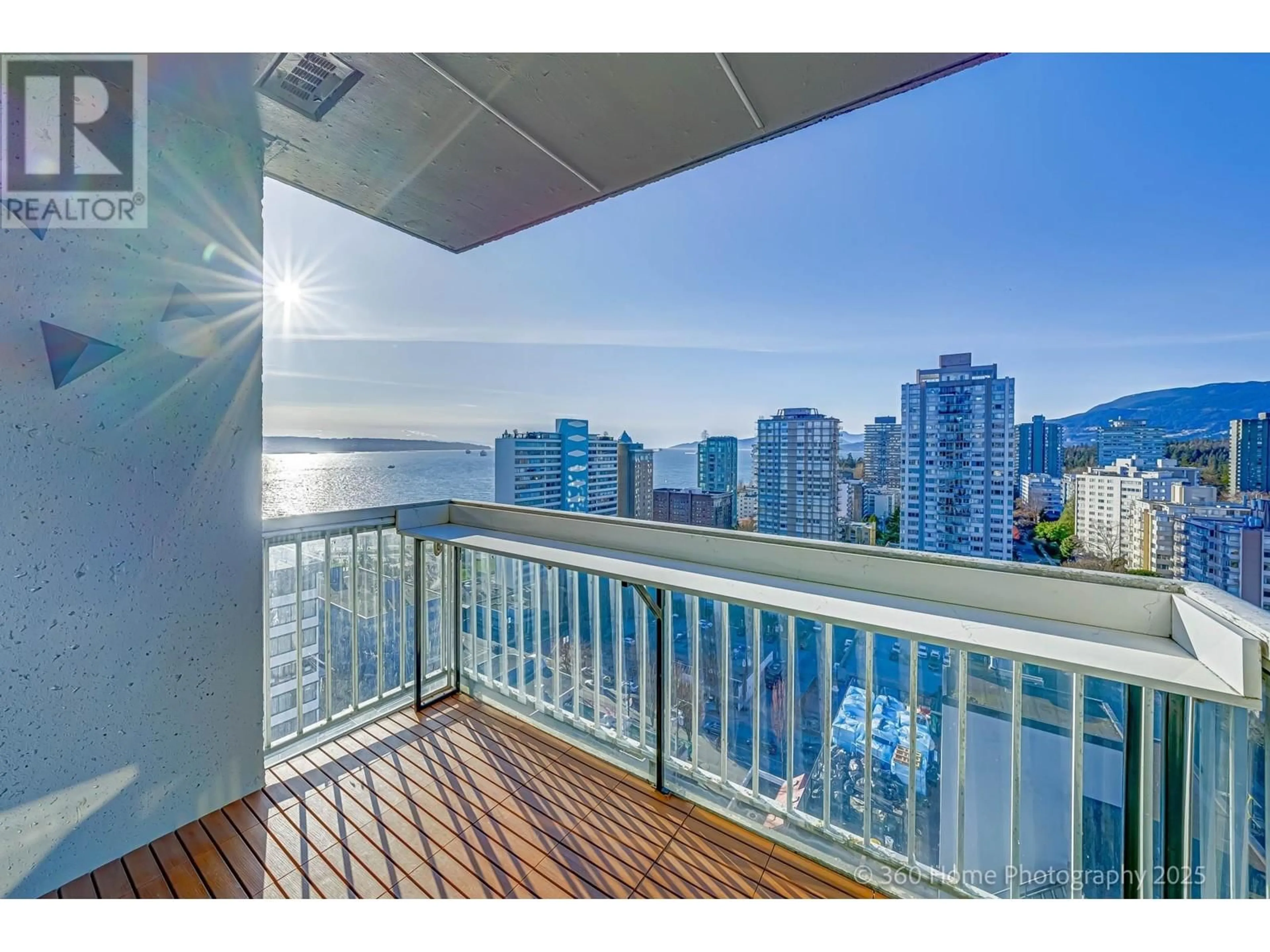 Balcony in the apartment, water/lake/river/ocean view for 1802 1740 COMOX STREET, Vancouver British Columbia V6G2Z1