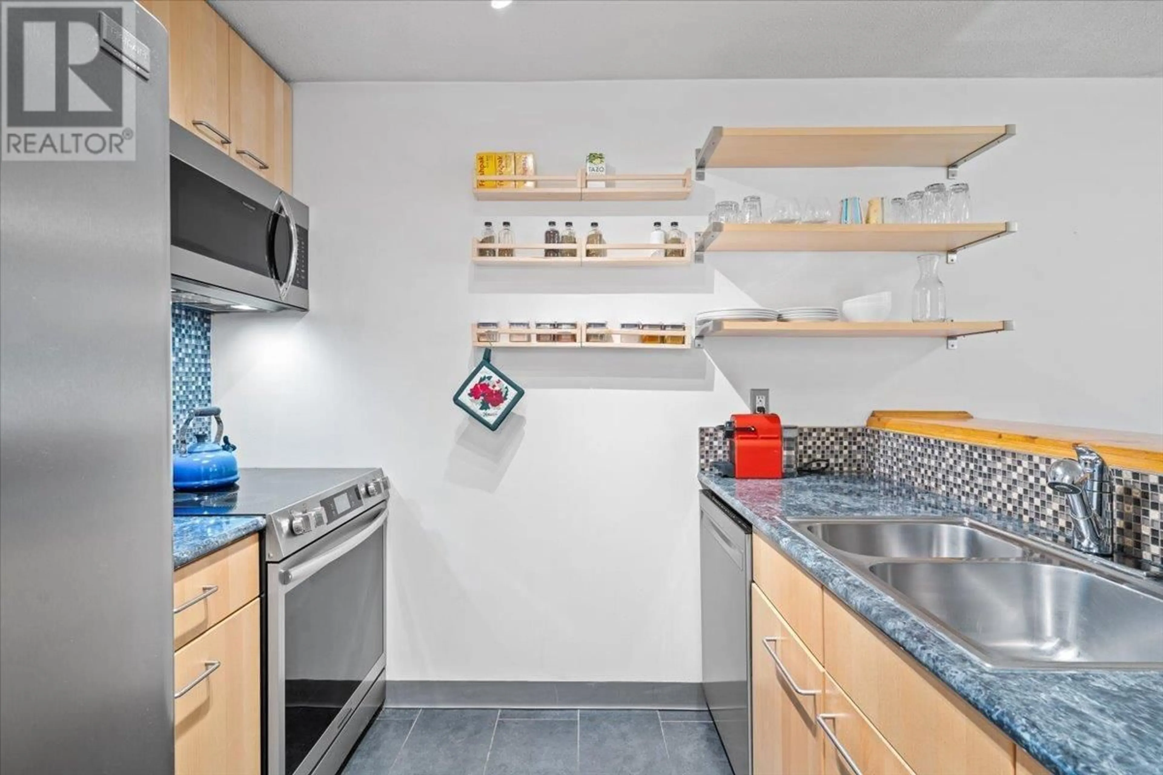 Standard kitchen, ceramic/tile floor for 206 1465 COMOX STREET, Vancouver British Columbia V6G1N9