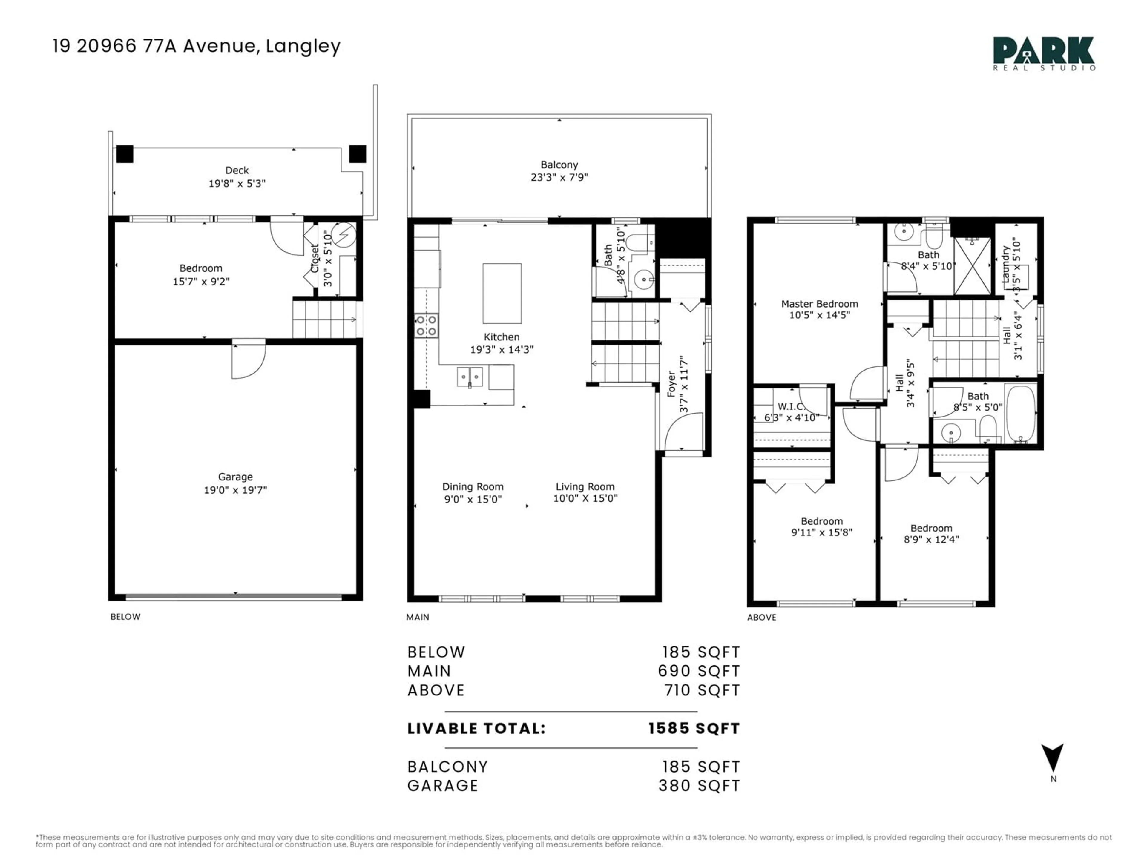 Floor plan for 19 20966 77A AVENUE, Langley British Columbia V2Y0K9