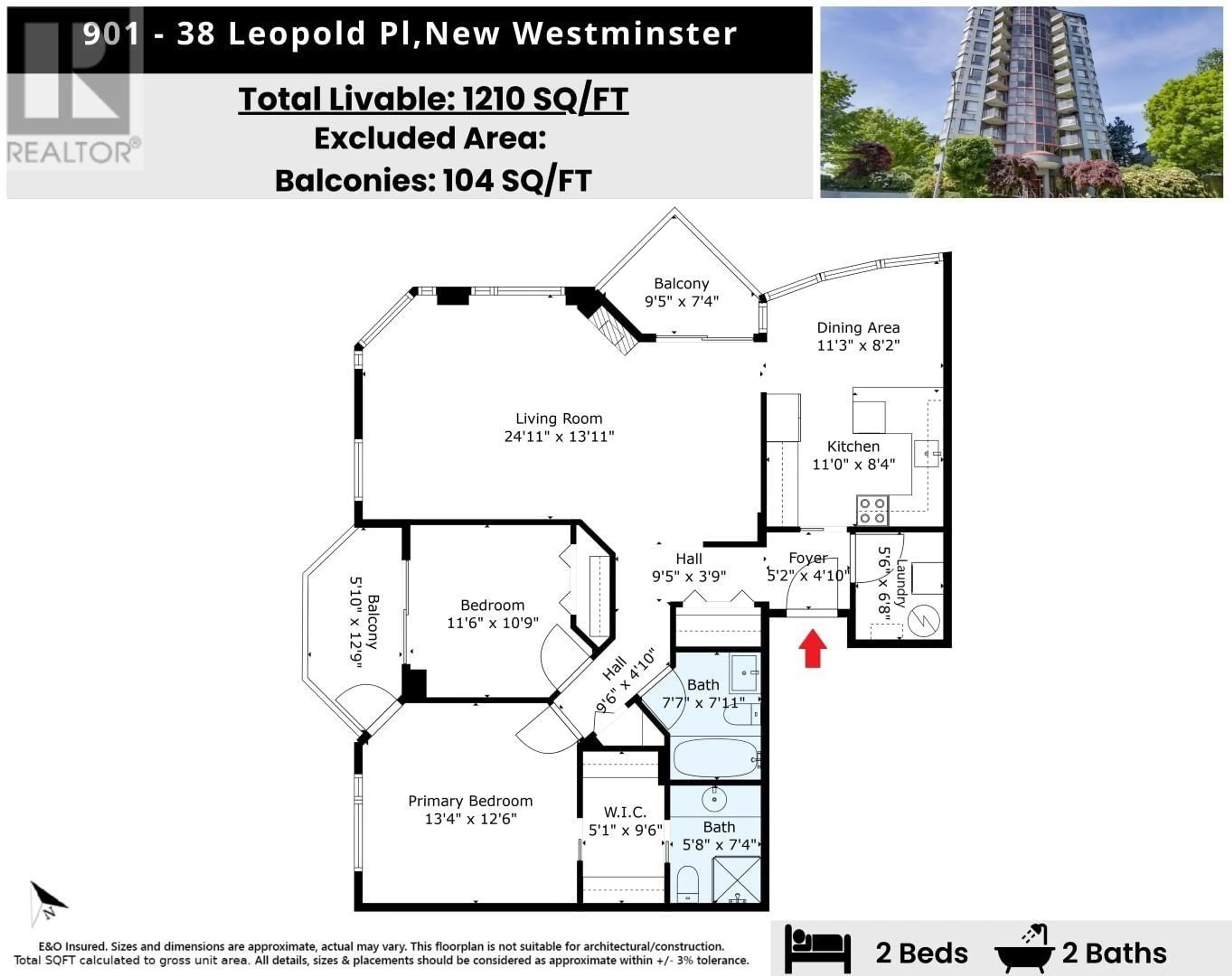 Floor plan for 901 - 38 LEOPOLD PLACE, New Westminster British Columbia V3L2C6