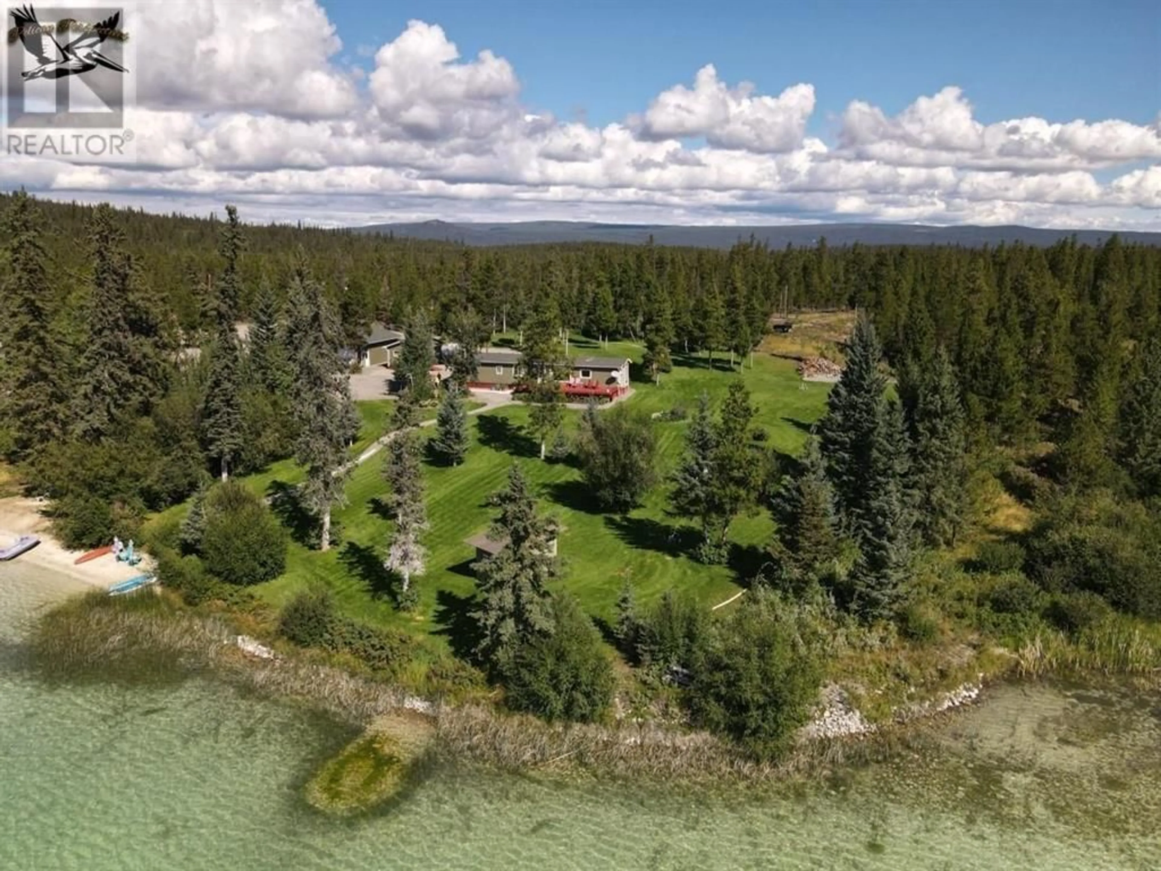 A pic from outside/outdoor area/front of a property/back of a property/a pic from drone, water/lake/river/ocean view for 4511 PYPER LAKE ROAD, Chilcotin British Columbia V0L1H0