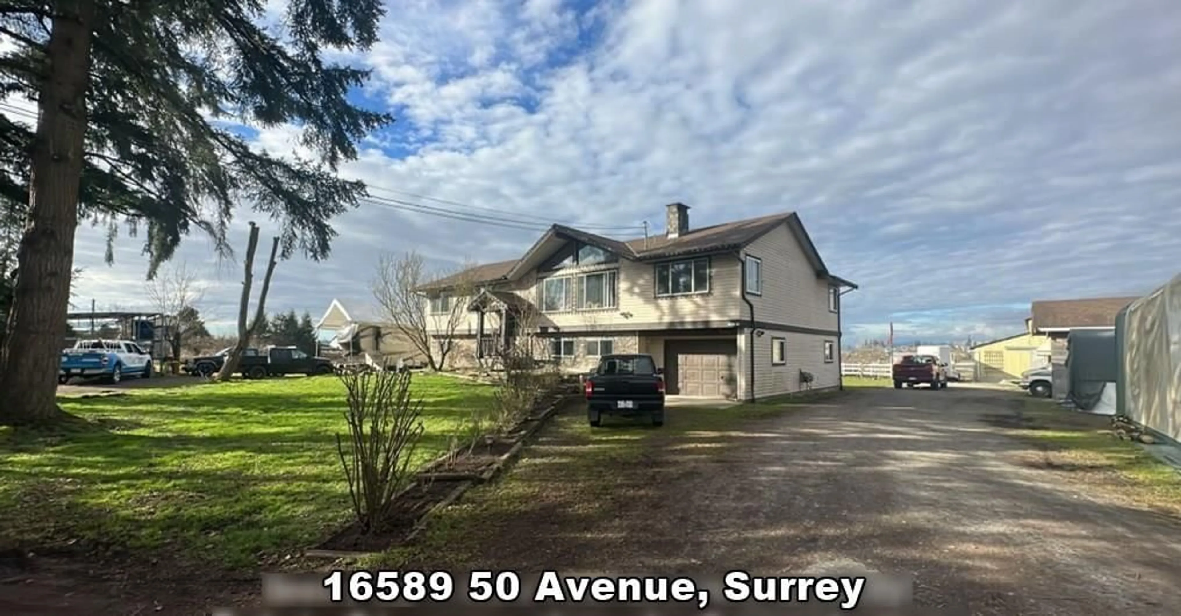 A pic from outside/outdoor area/front of a property/back of a property/a pic from drone, street for 16589 50, Surrey British Columbia V3S0L2