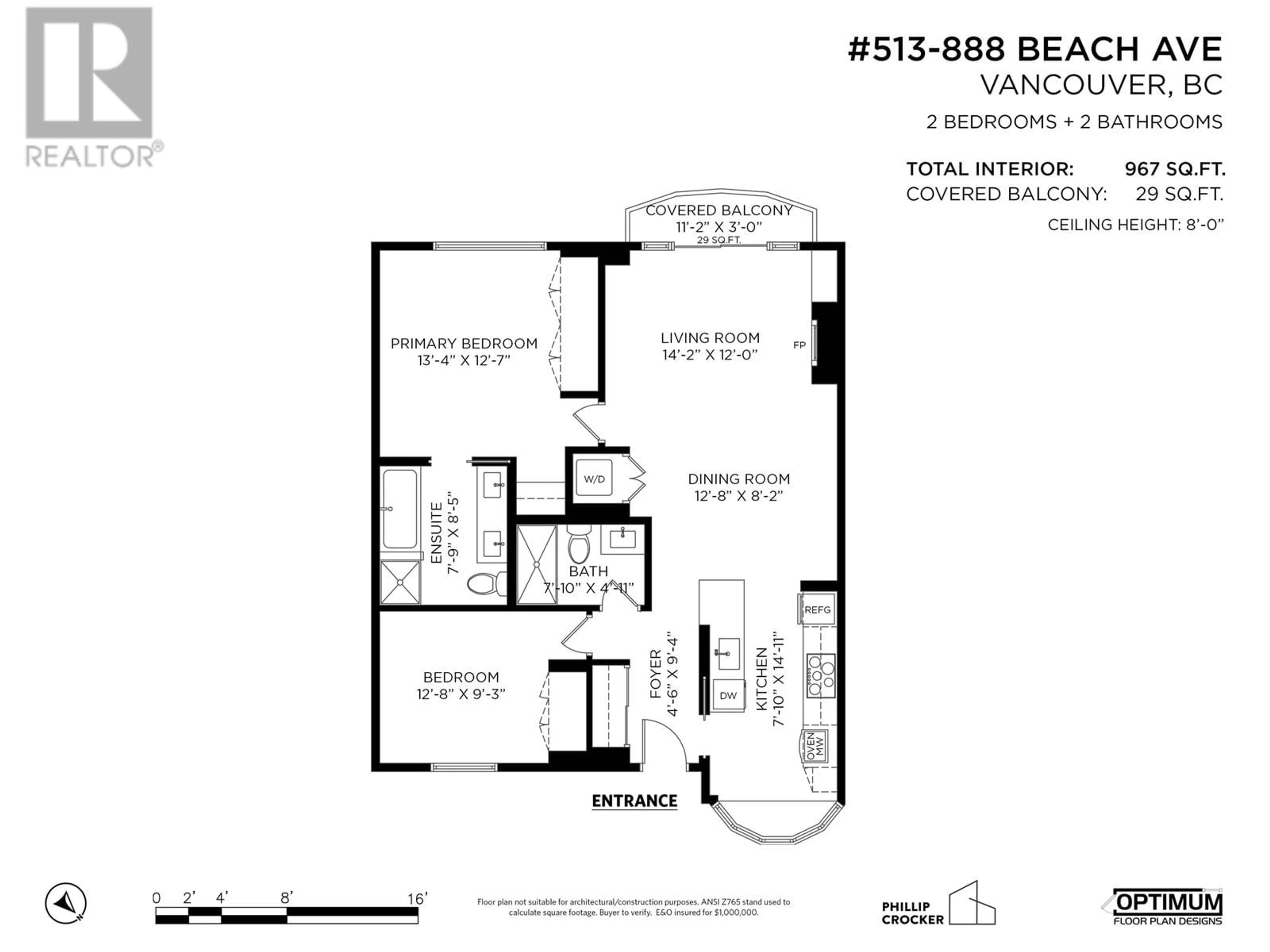 Floor plan for 513 888 BEACH AVENUE, Vancouver British Columbia V6Z2P9