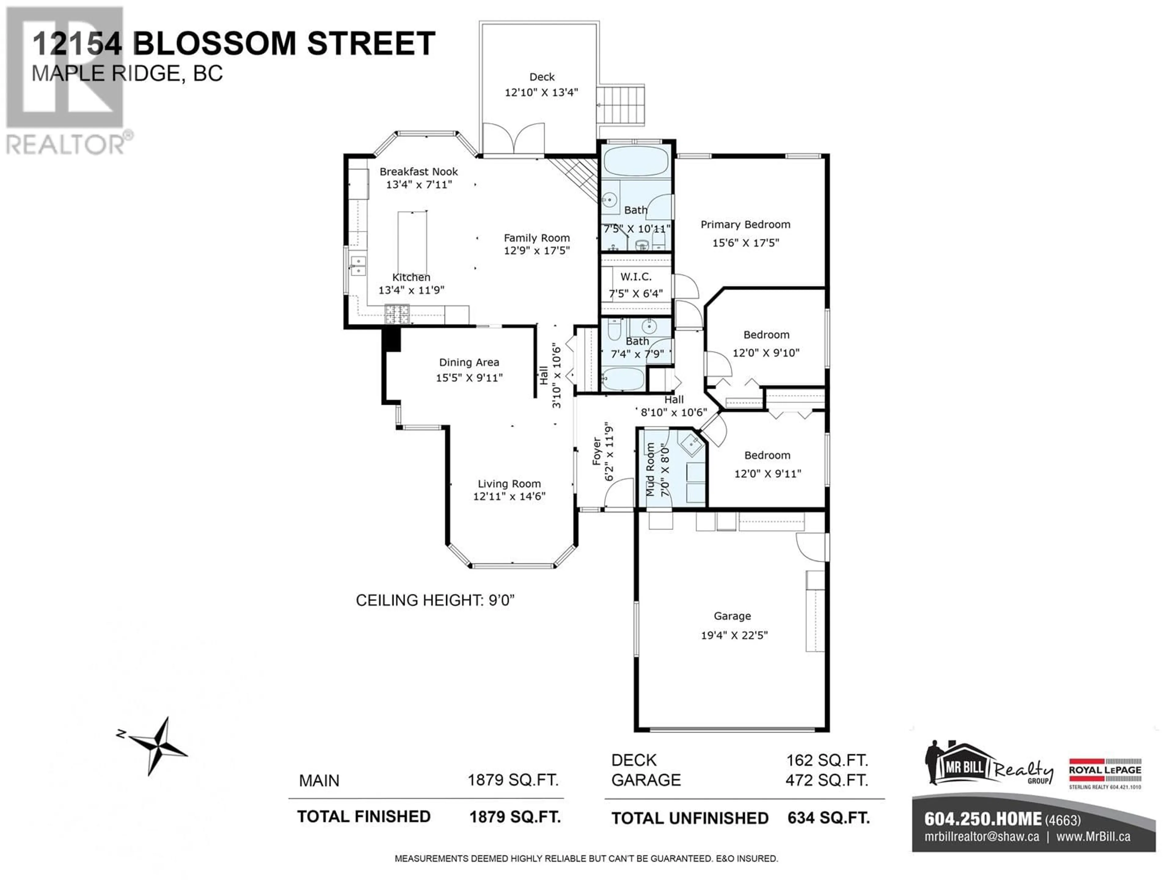 Floor plan for 12154 BLOSSOM STREET, Maple Ridge British Columbia V2X1C3