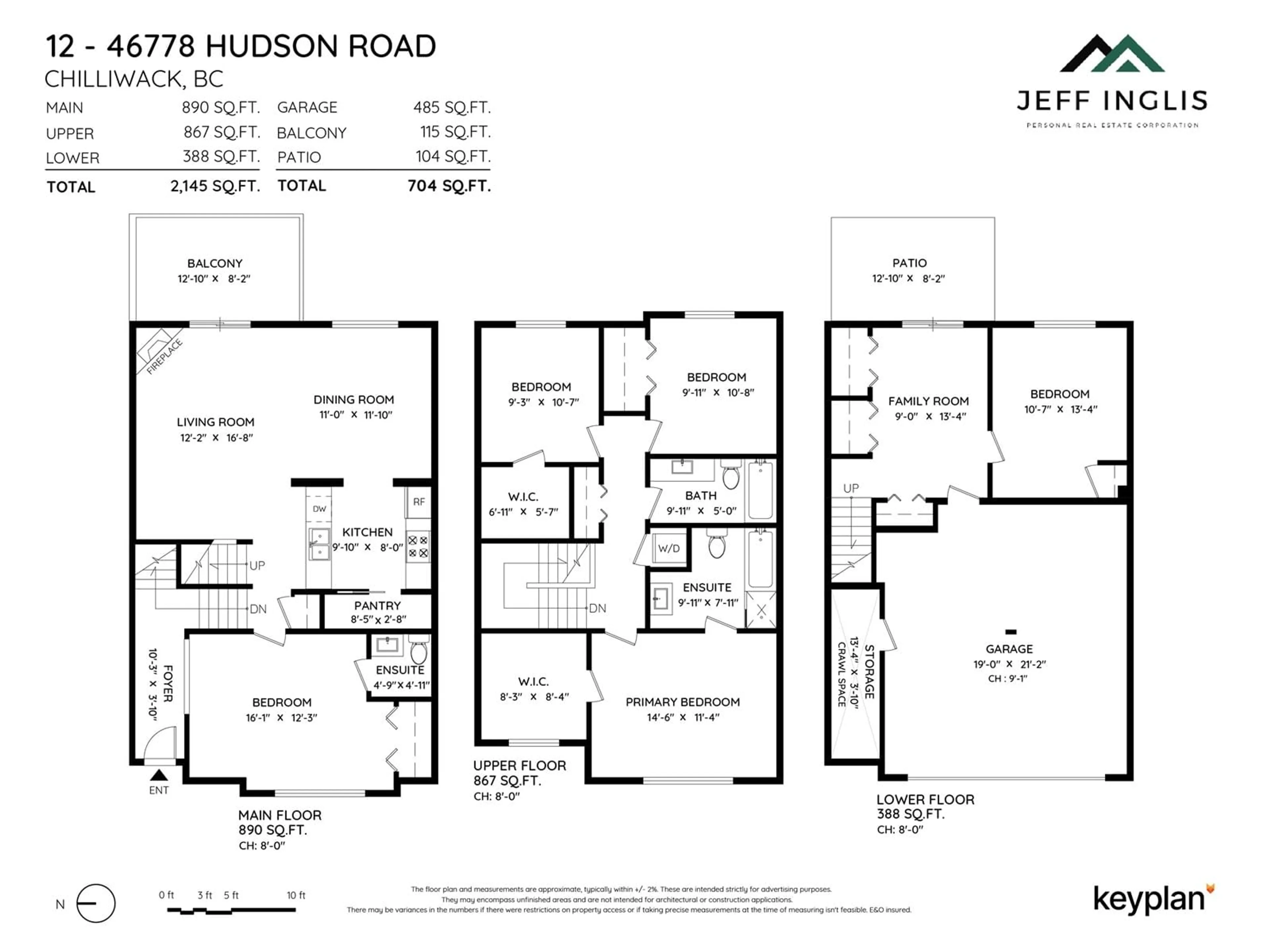 Floor plan for 12 46778 HUDSON ROAD|Promontory, Chilliwack British Columbia V2R0K4