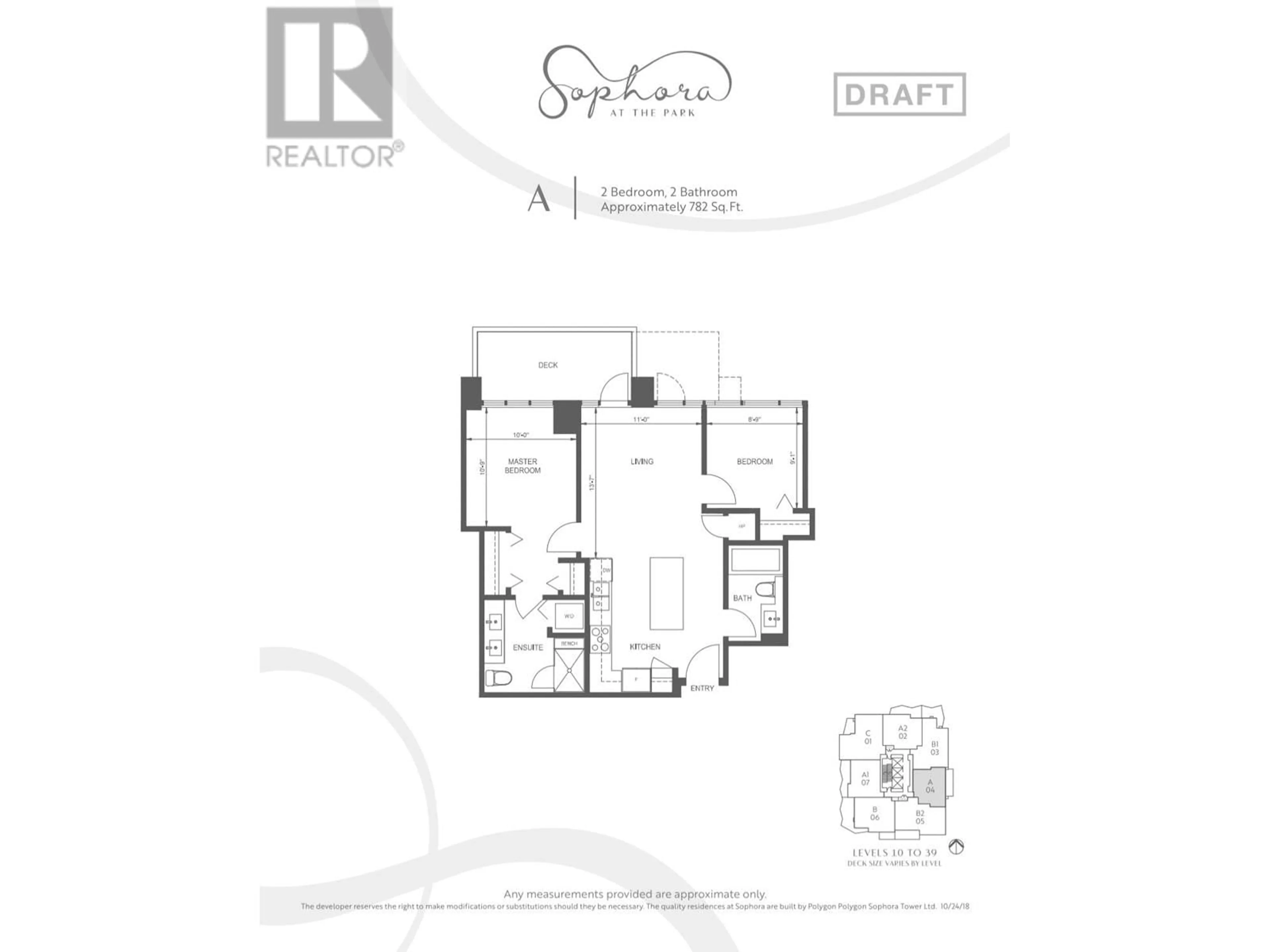 Floor plan for 1004 - 1182 WESTWOOD STREET, Coquitlam British Columbia V3B0T9