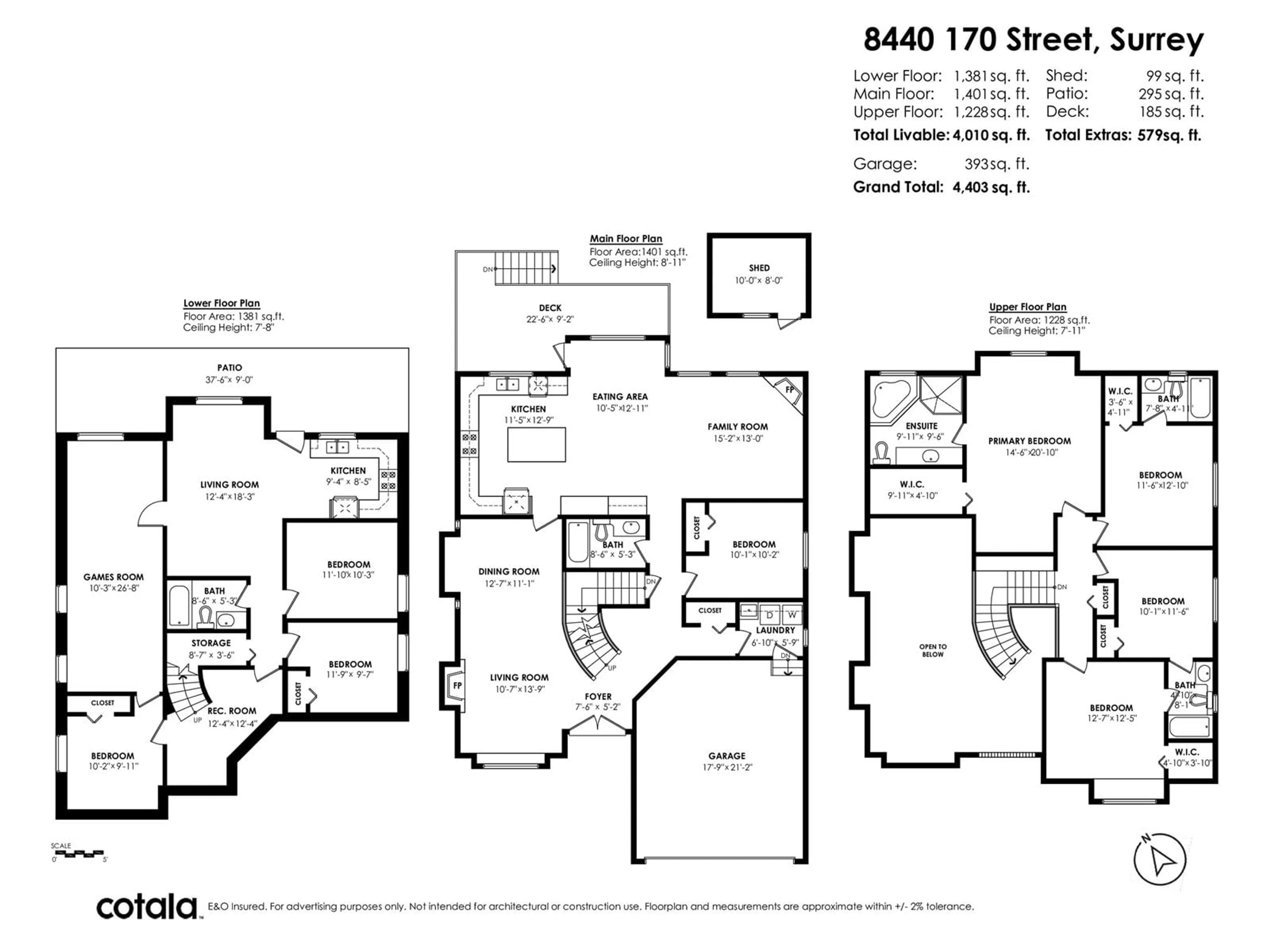 Floor plan for 8440 170 STREET, Surrey British Columbia V4N5C7