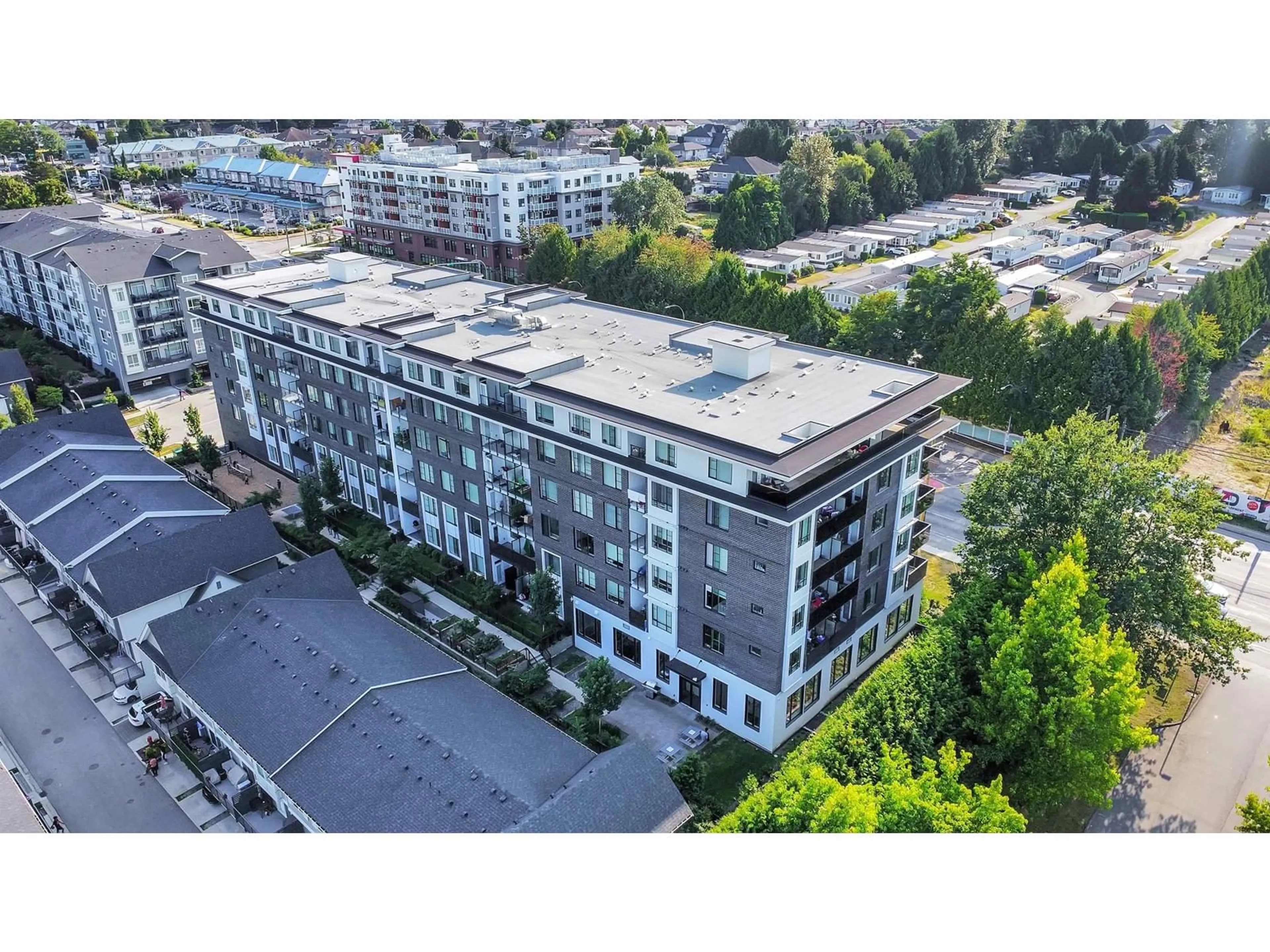 A pic from outside/outdoor area/front of a property/back of a property/a pic from drone, city buildings view from balcony for 220 - 13623 81A, Surrey British Columbia V3W3N7