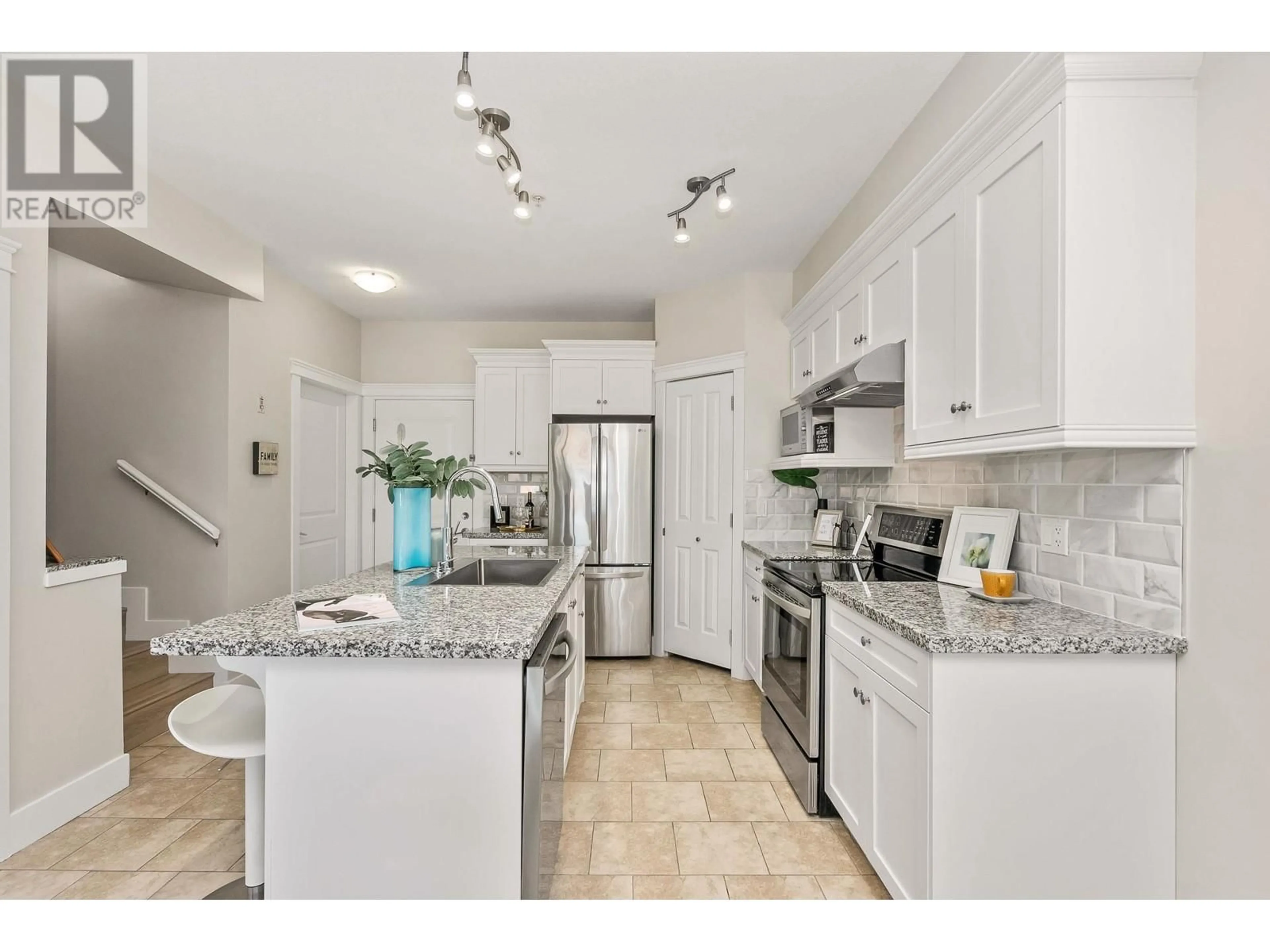 Open concept kitchen, ceramic/tile floor for 211 7908 GRAHAM AVENUE, Burnaby British Columbia V3N1V9