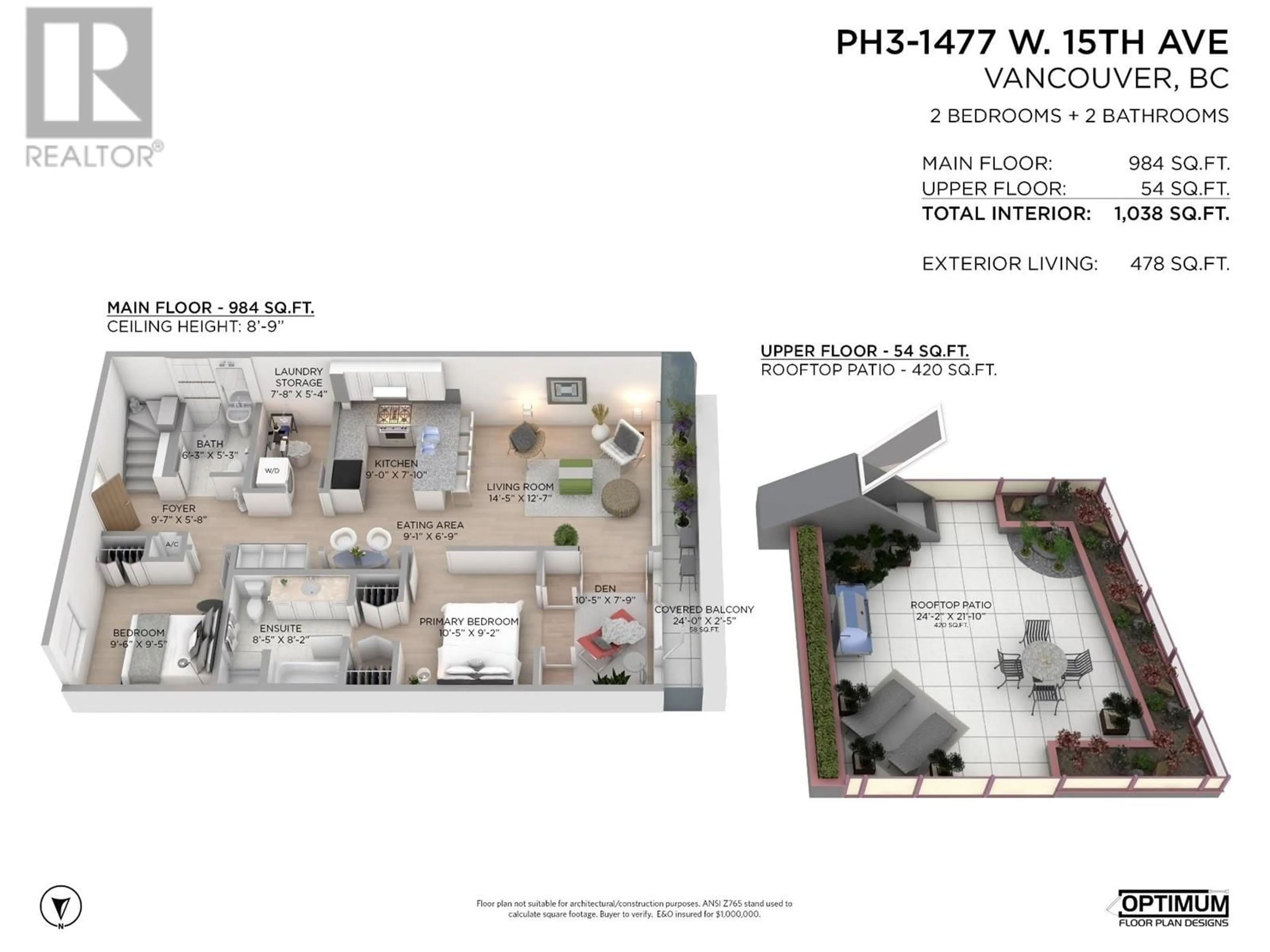 Floor plan for PH3 - 1477 15TH AVENUE, Vancouver British Columbia V6H1S4