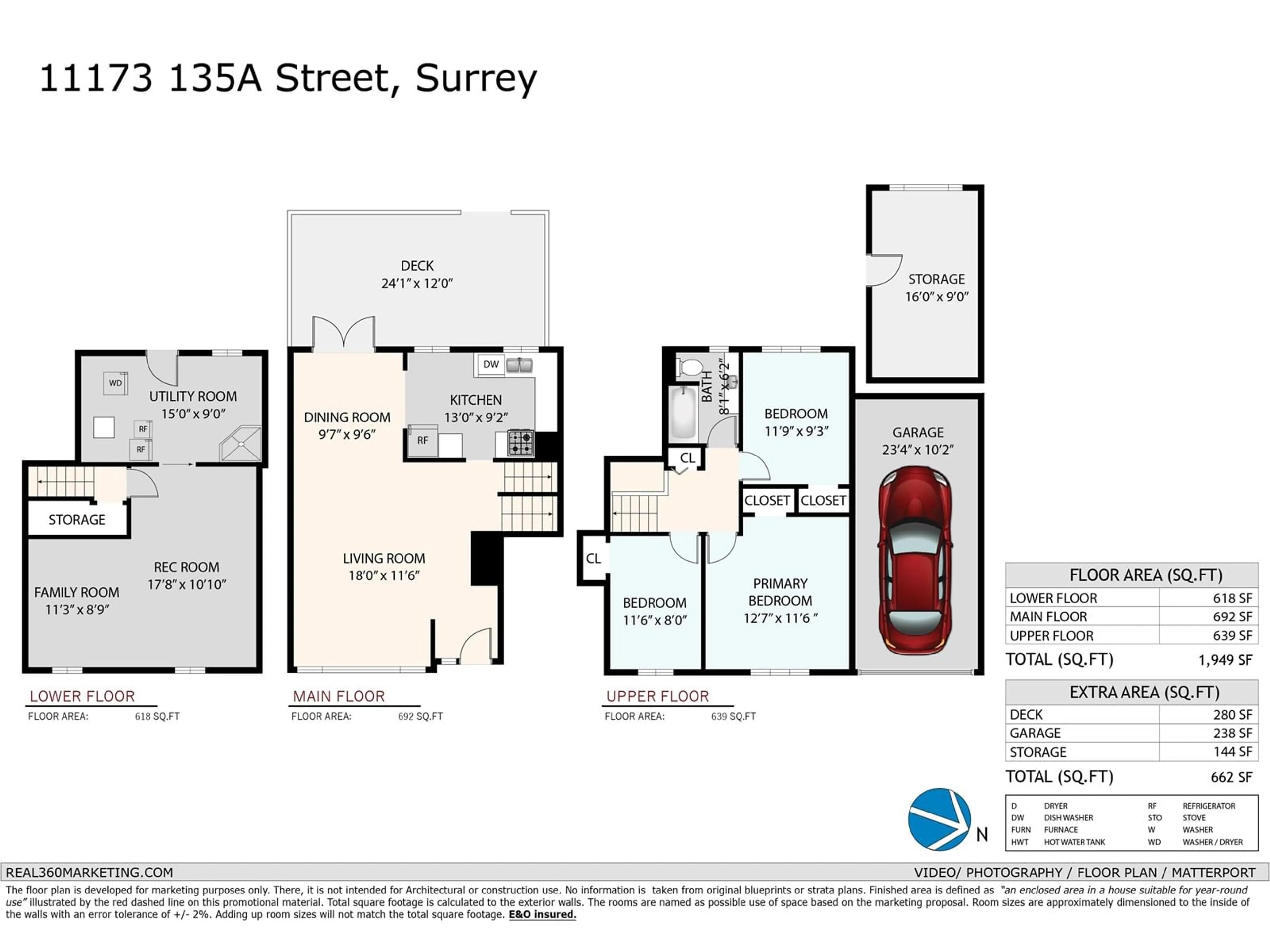 Floor plan for 11173 135A STREET, Surrey British Columbia V3R3A7