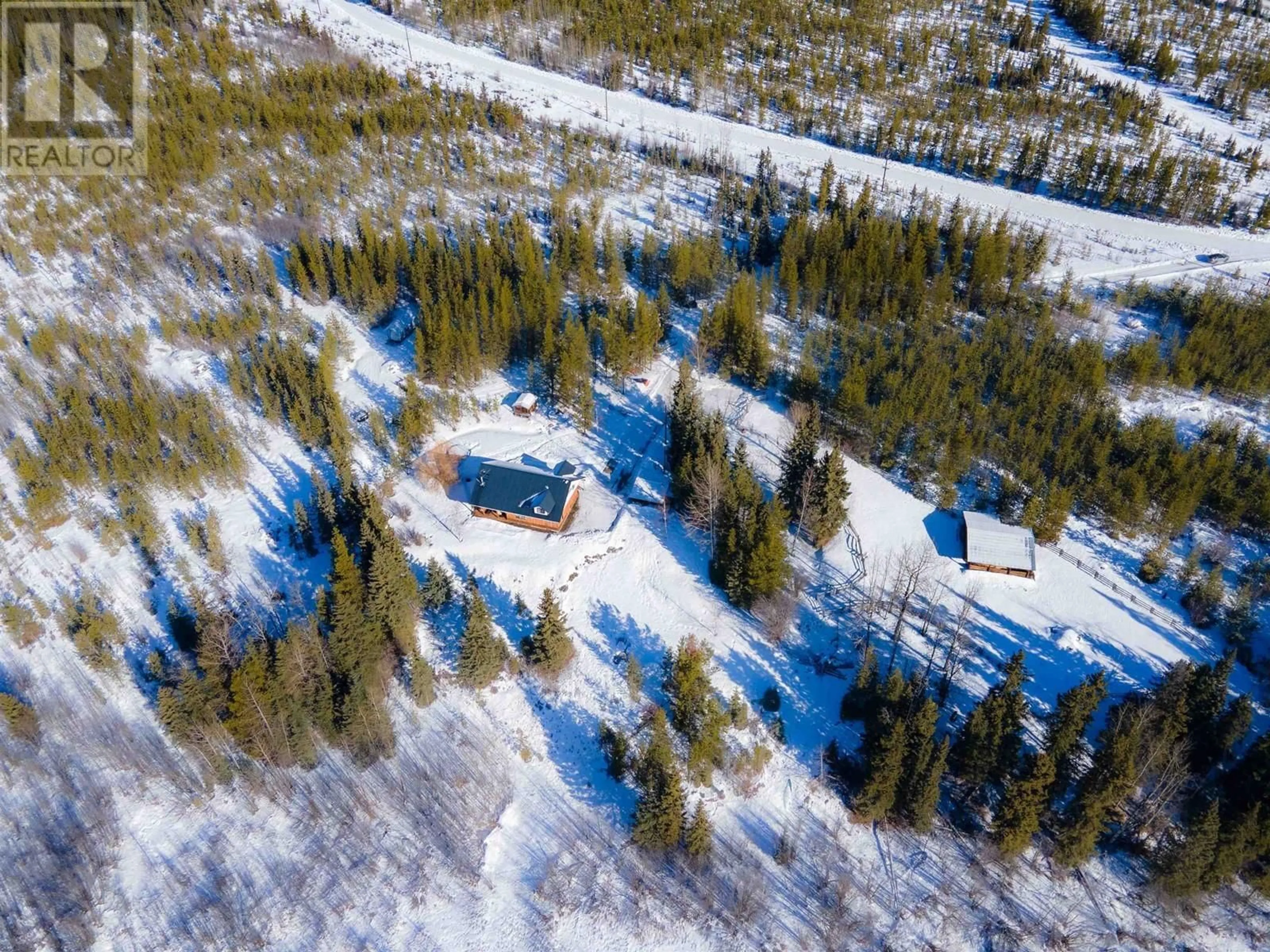 A pic from outside/outdoor area/front of a property/back of a property/a pic from drone, forest/trees view for 15053 NICKOL ROAD, Vanderhoof British Columbia V0J3A2
