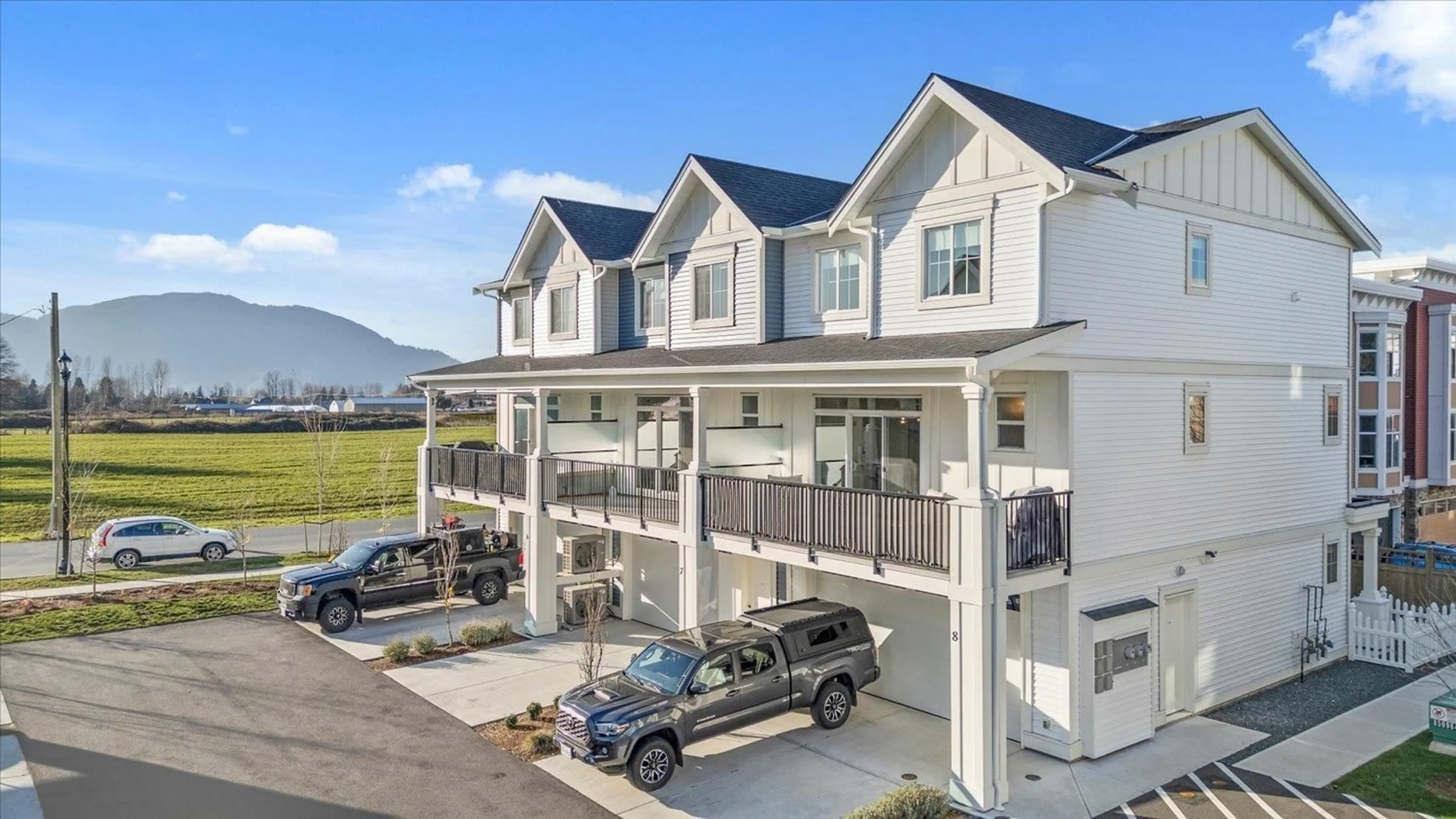 A pic from outside/outdoor area/front of a property/back of a property/a pic from drone, mountain view for 8 44405 FRESHWATER DRIVE|Sardis South, Chilliwack British Columbia V2R6A3