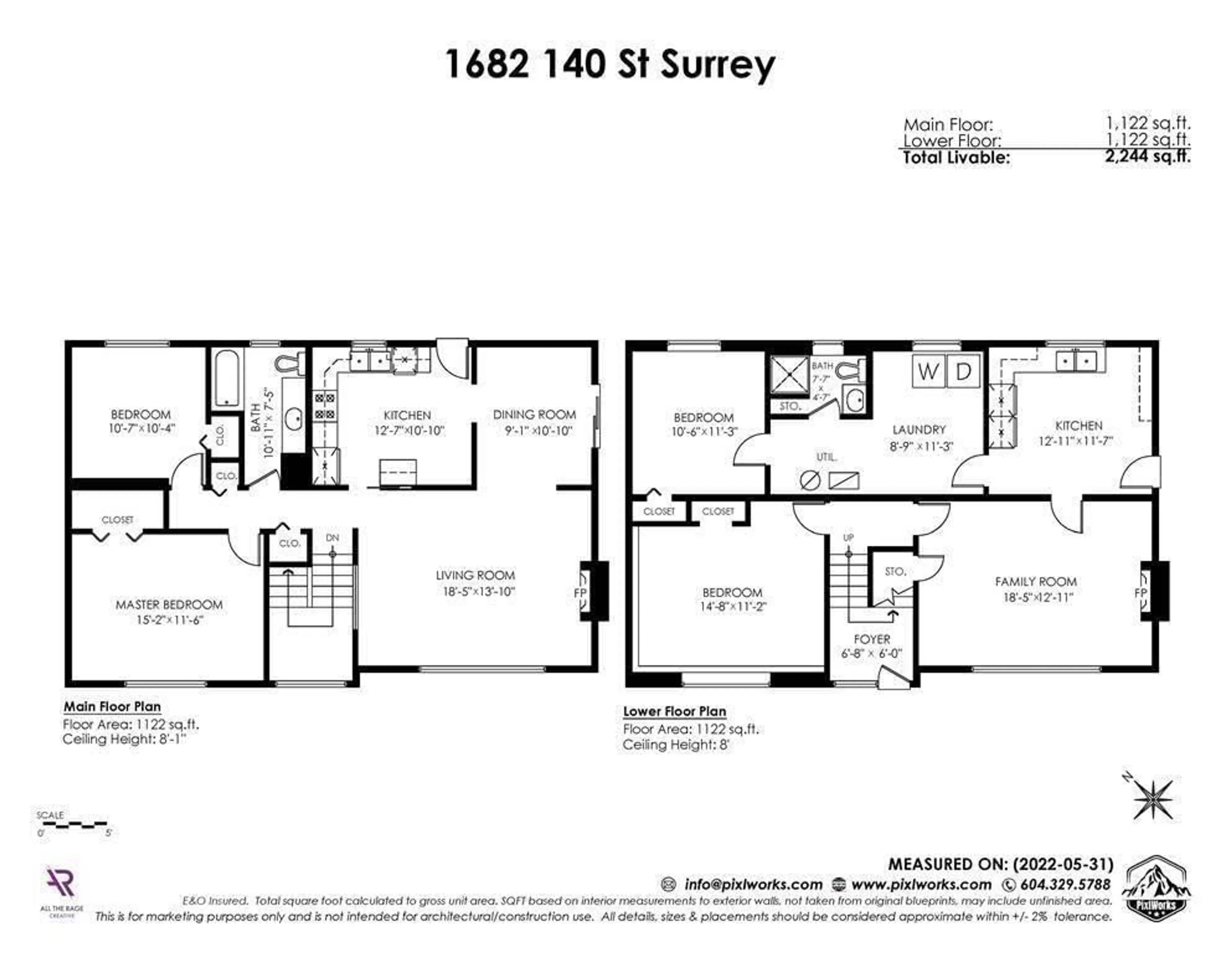 Floor plan for 1682 140, Surrey British Columbia V4A4G9