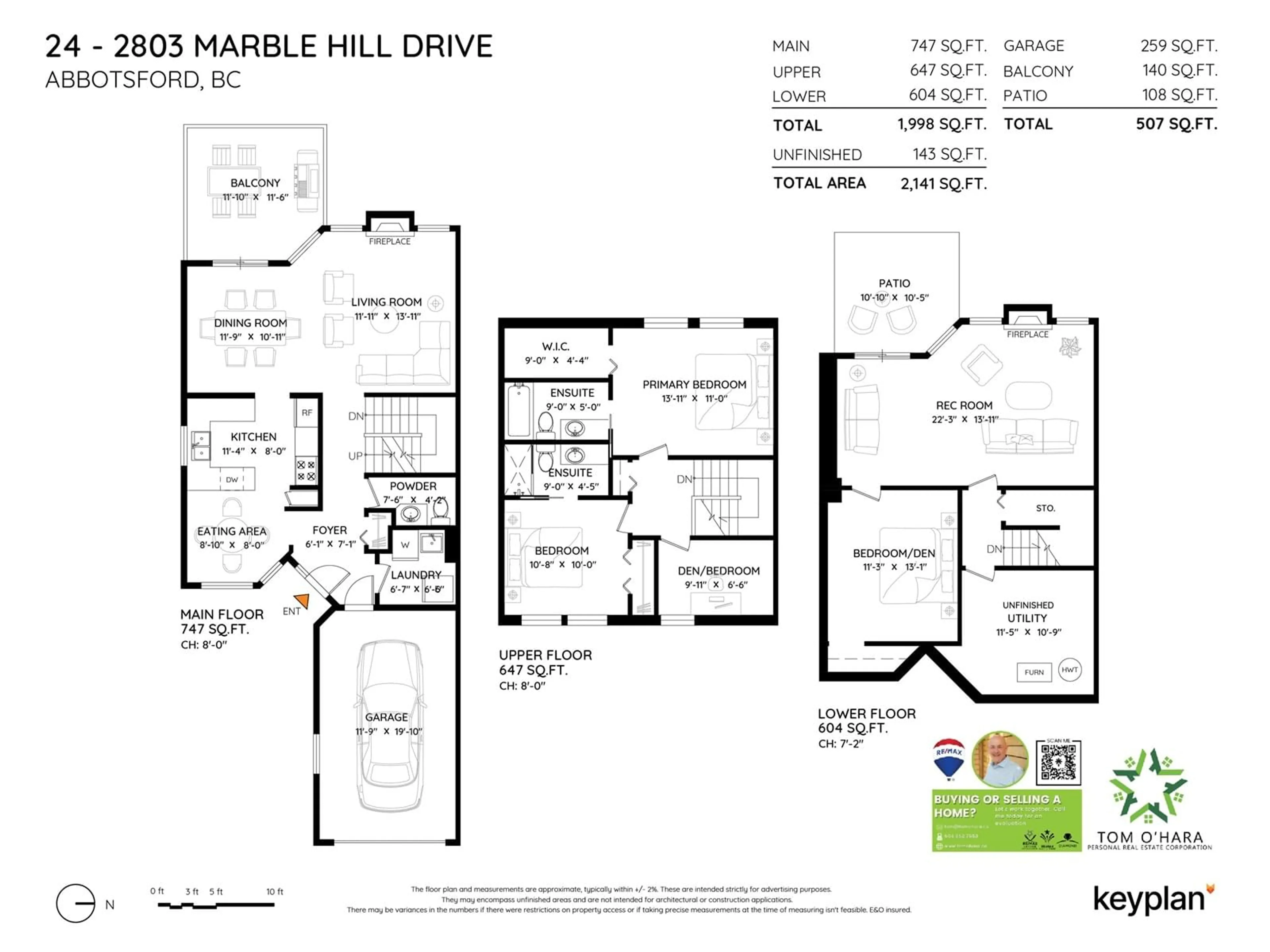 Floor plan for 24 - 2803 MARBLE HILL, Abbotsford British Columbia V3G2Y4