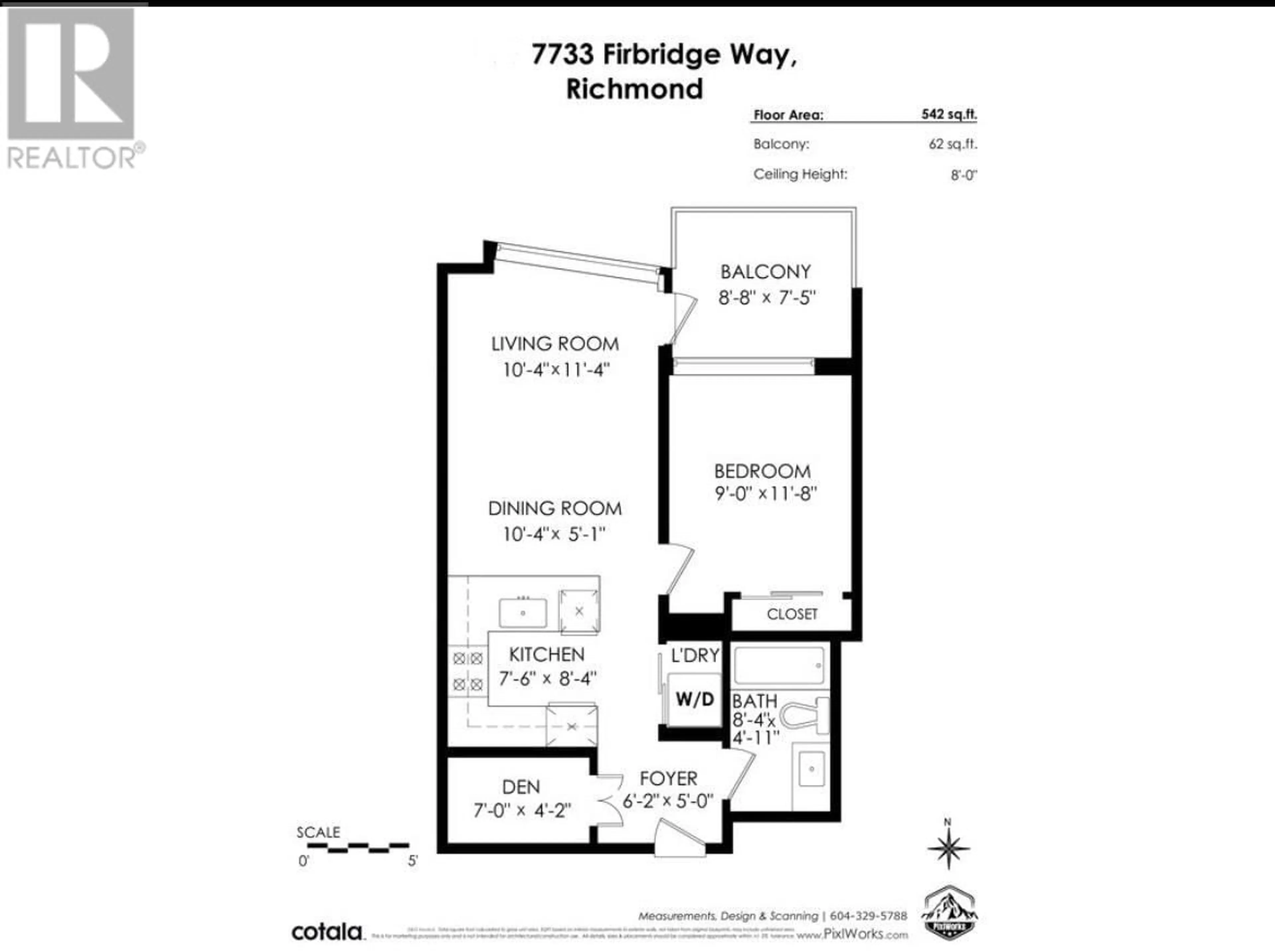 Floor plan for 1202 - 7733 FIRBRIDGE WAY, Richmond British Columbia V6X0M7