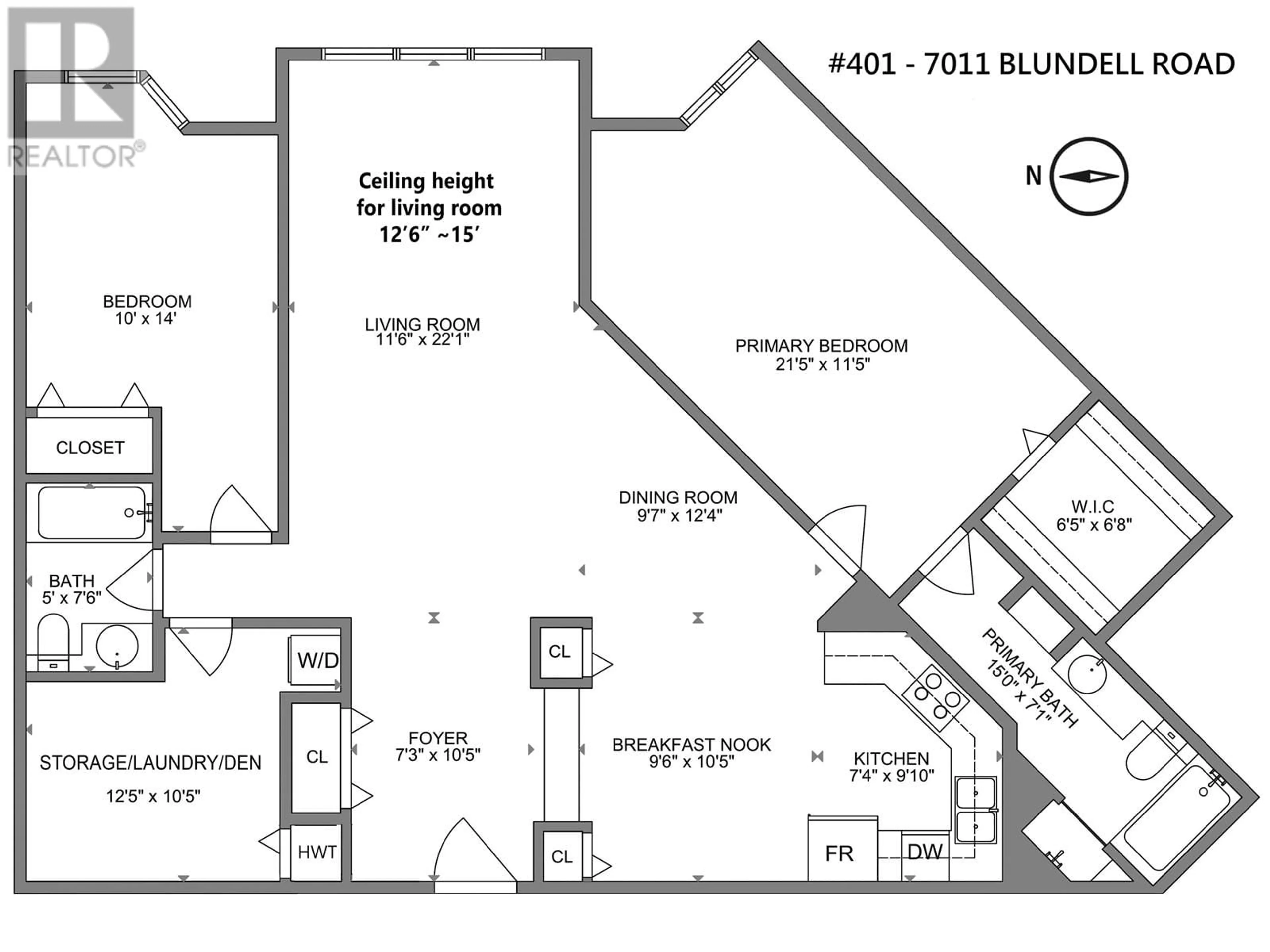 Floor plan for 401 - 7011 BLUNDELL ROAD, Richmond British Columbia V6Y1J5