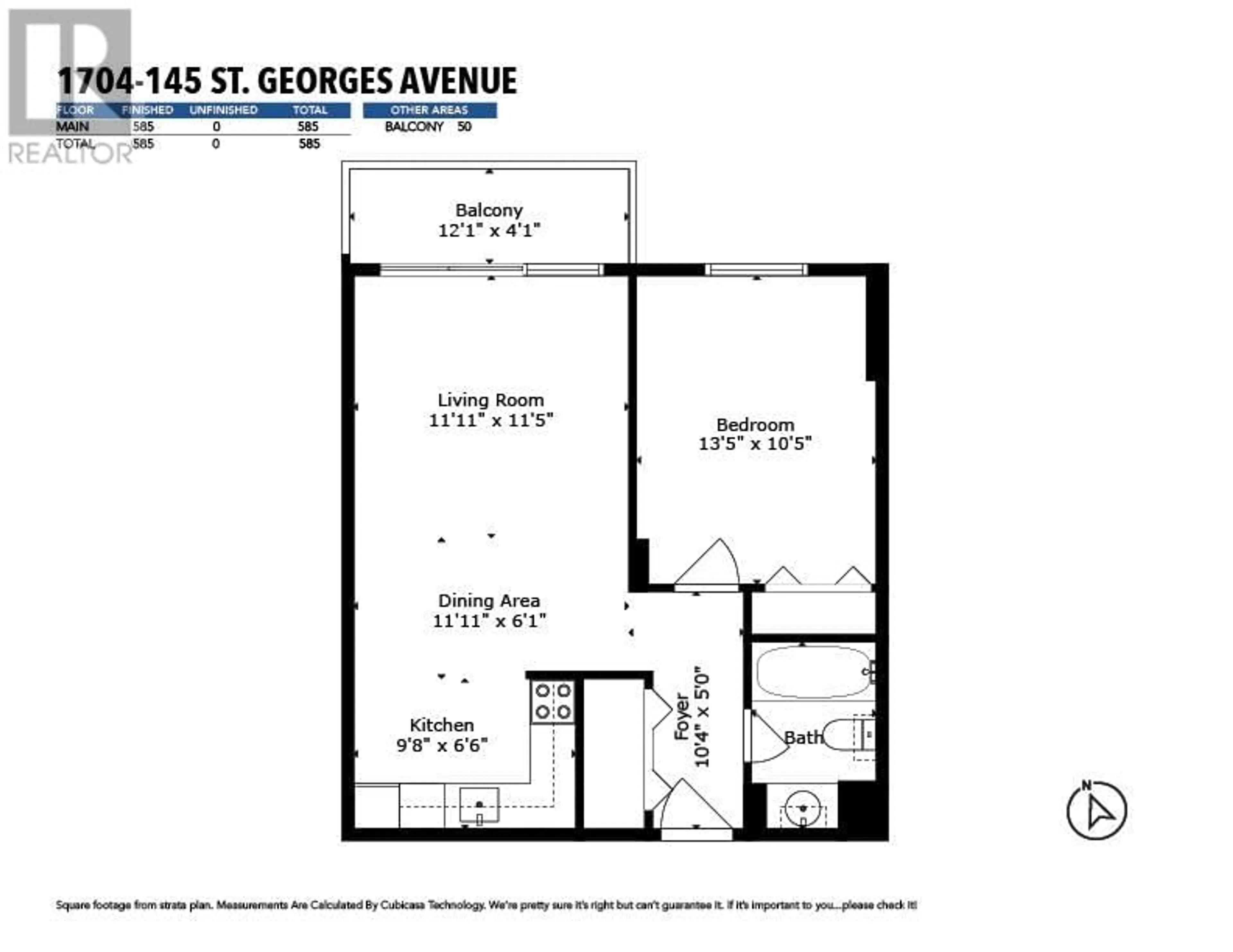 Floor plan for 1704 145 ST. GEORGES AVENUE, North Vancouver British Columbia V7L3G8