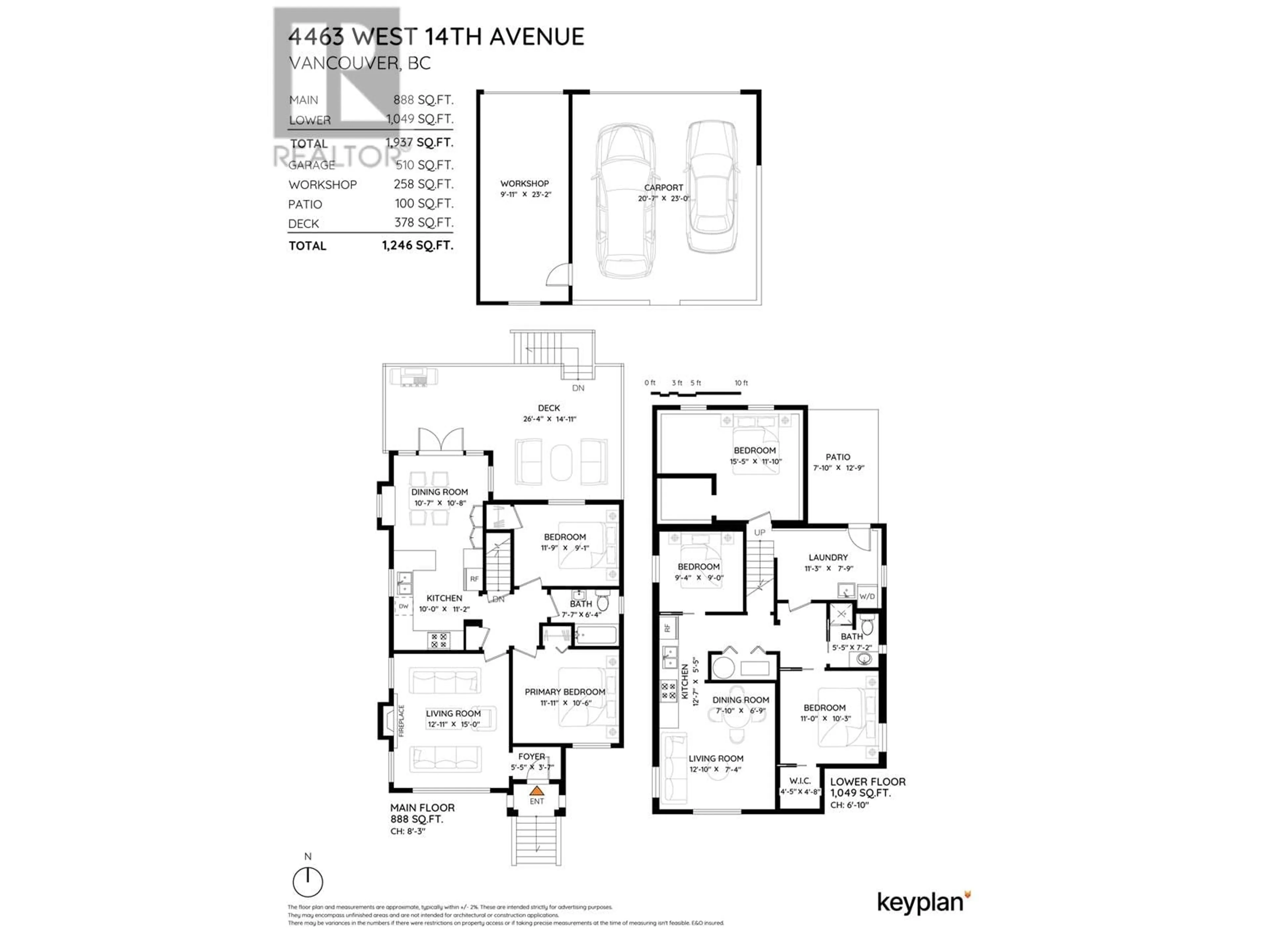 Floor plan for 4463 W 14TH AVENUE, Vancouver British Columbia V6R2Y2