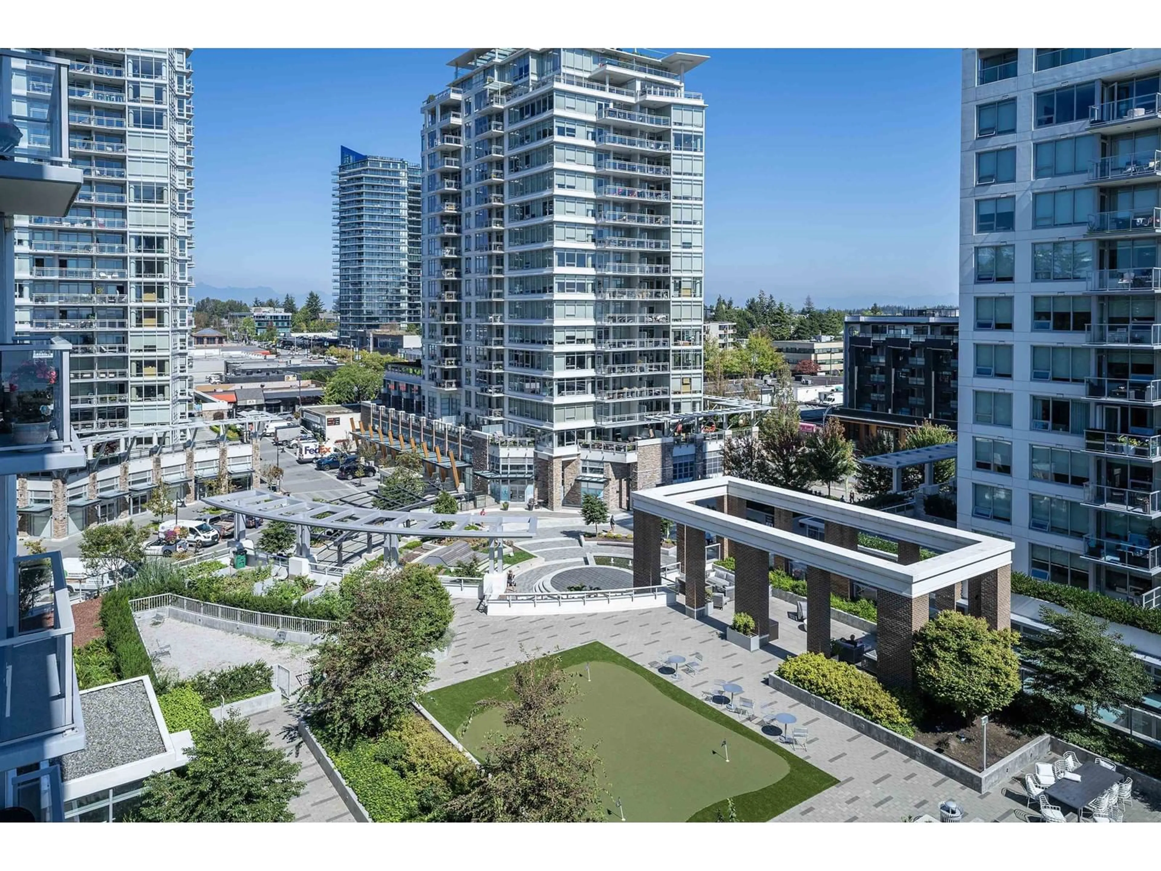 A pic from outside/outdoor area/front of a property/back of a property/a pic from drone, city buildings view from balcony for 104 - 15165 THRIFT, Surrey British Columbia V4B0C1