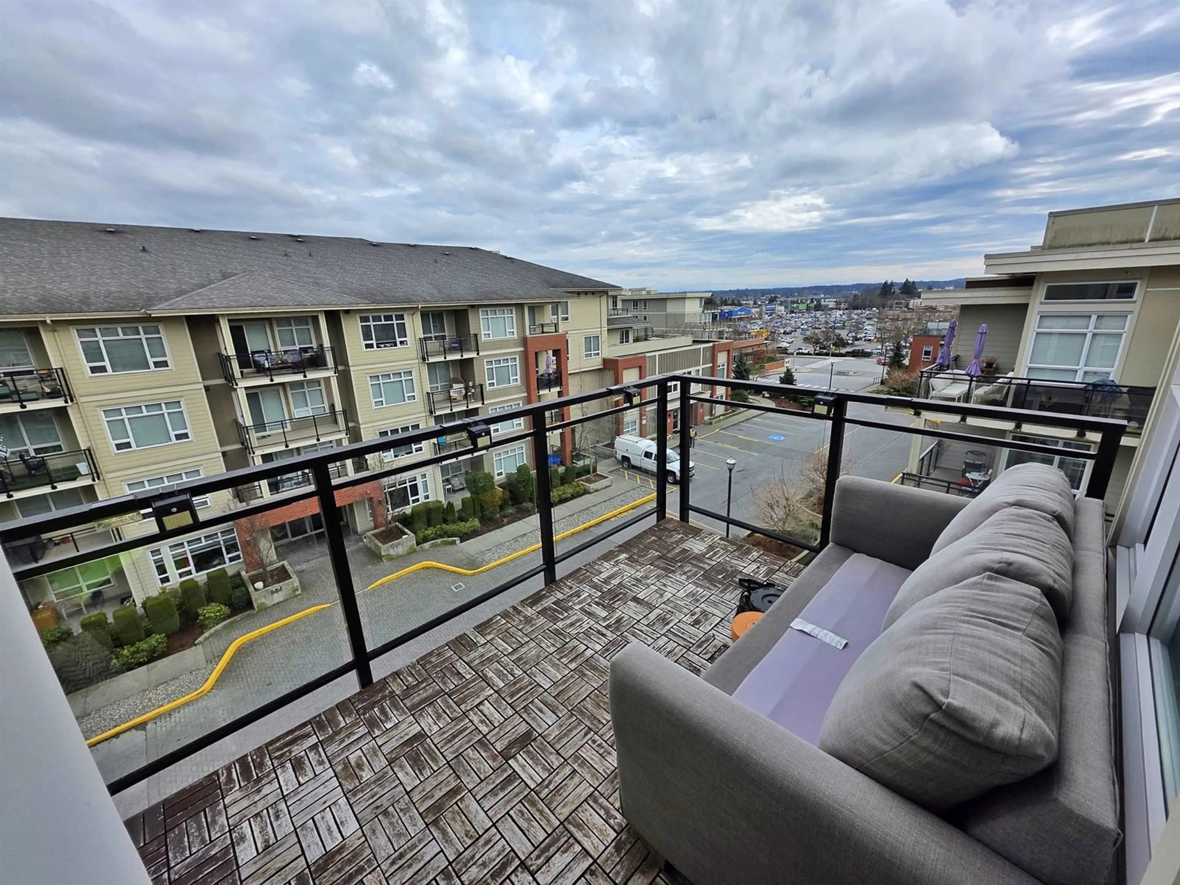 Balcony in the apartment, city buildings view from balcony for C421 - 20211 66, Langley British Columbia V2Y0L4