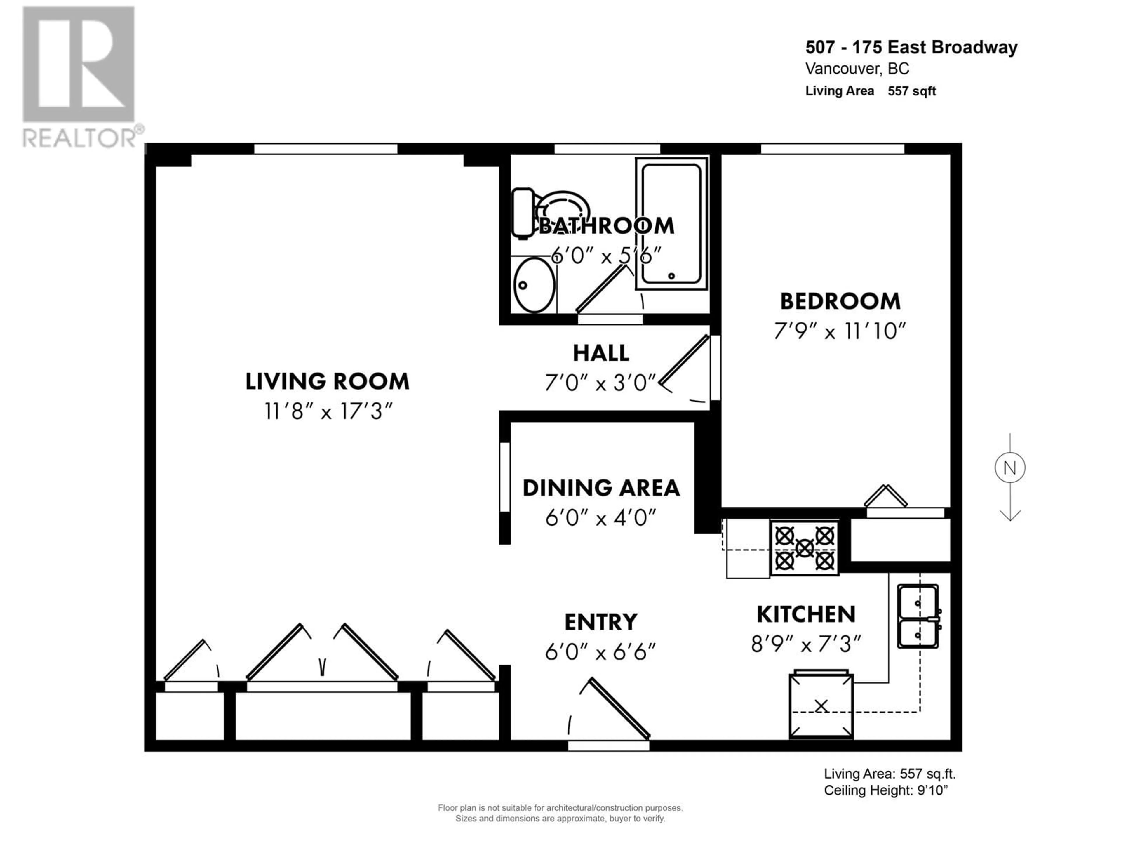 Floor plan for 507 175 E BROADWAY, Vancouver British Columbia V5T1W2